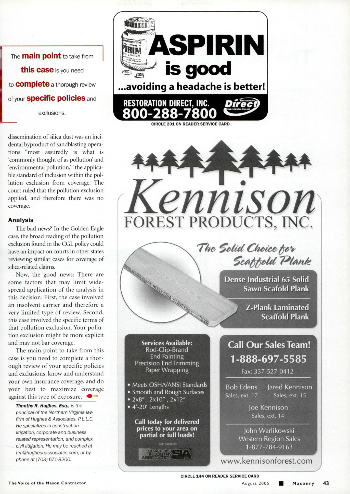 Masonry Magazine August 2005 Page. 45