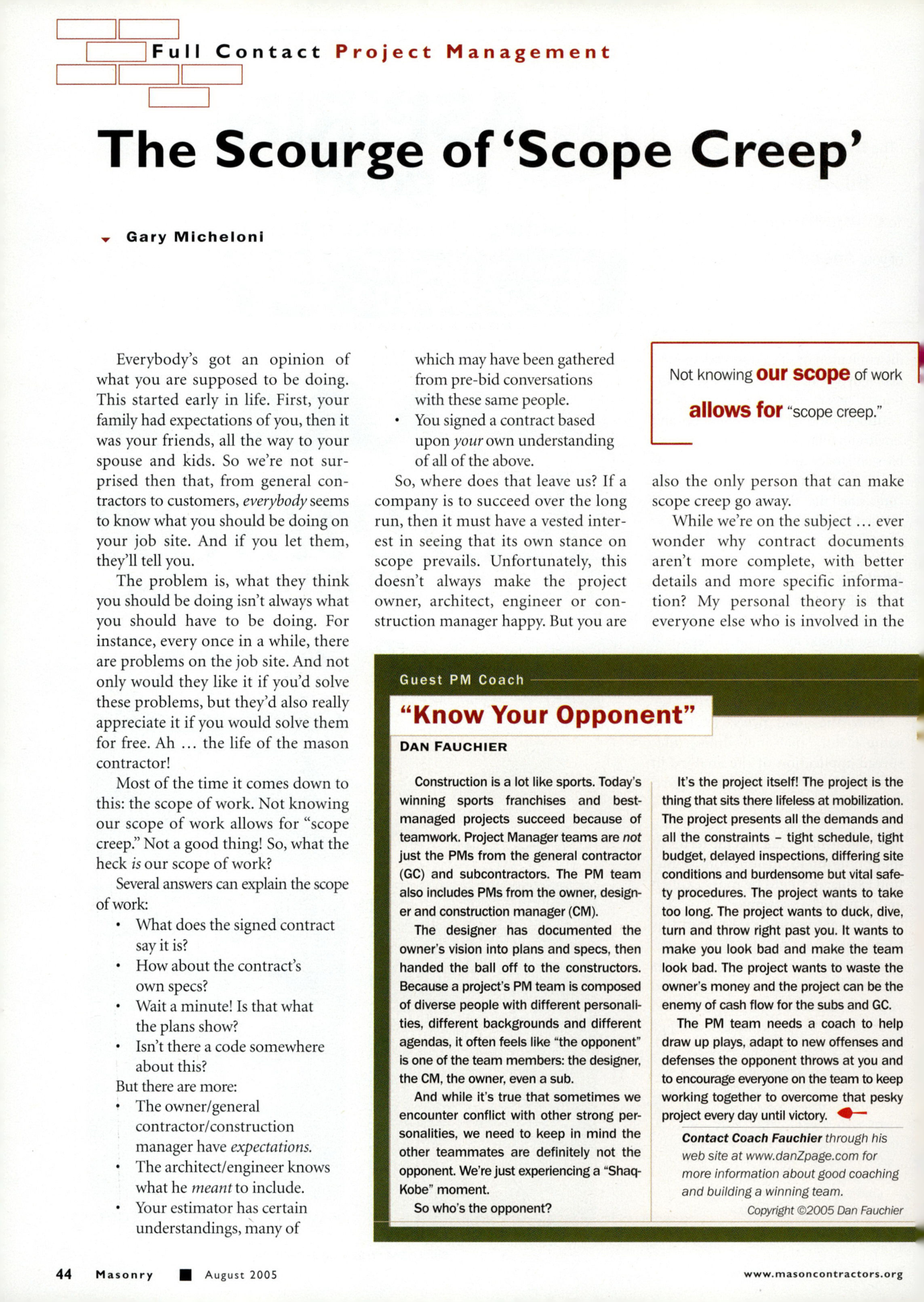 Masonry Magazine August 2005 Page. 46