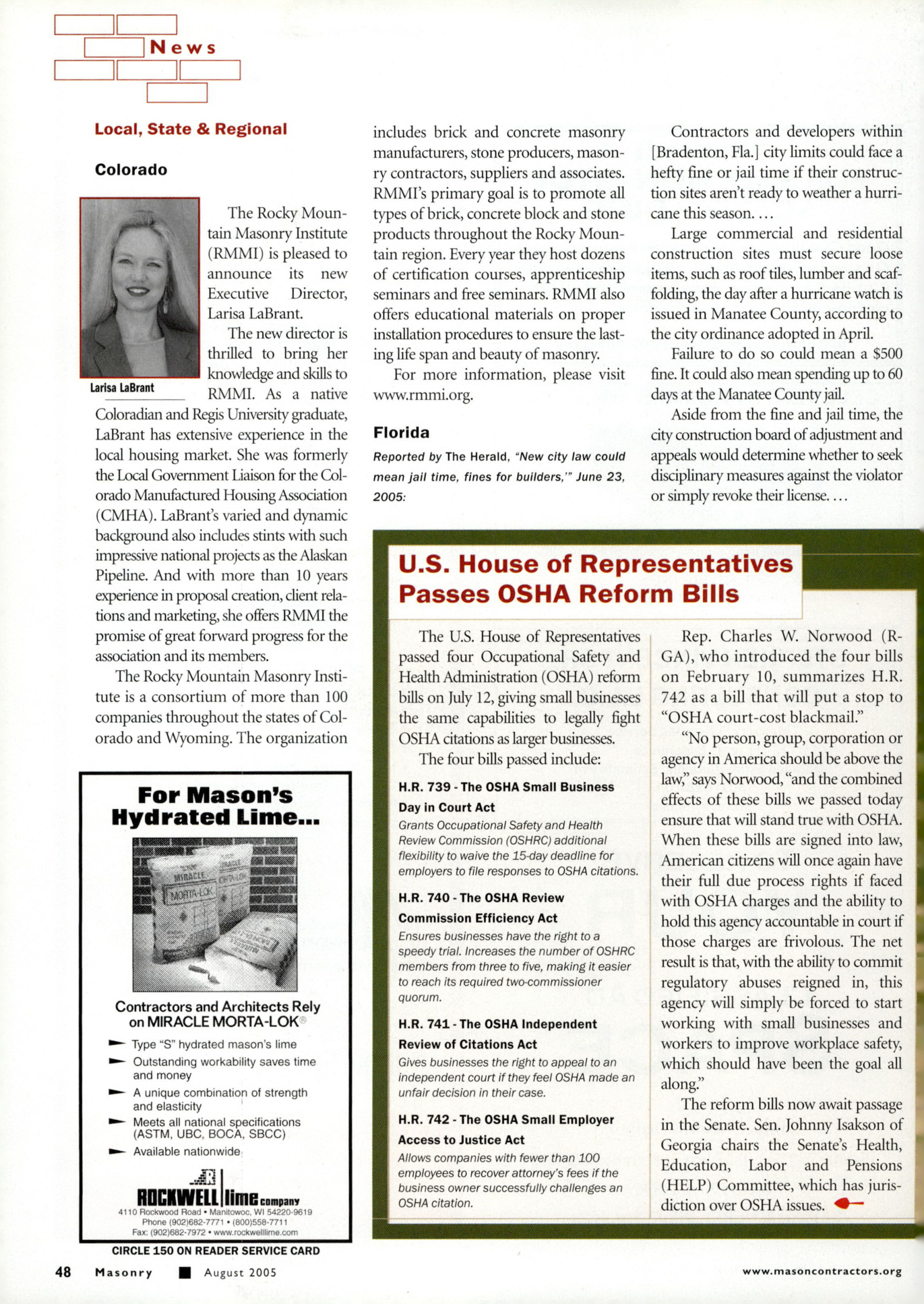 Masonry Magazine August 2005 Page. 50