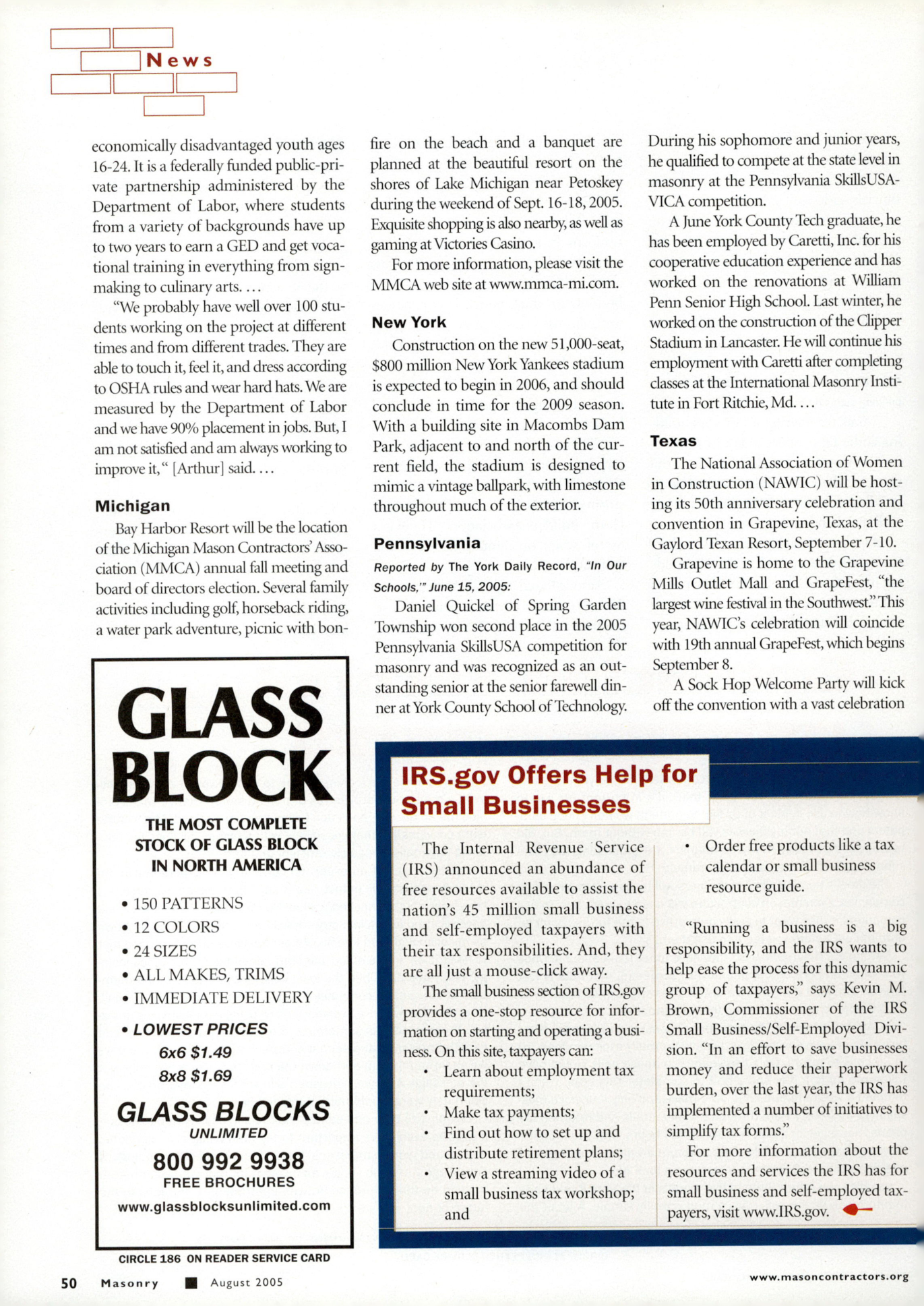 Masonry Magazine August 2005 Page. 52