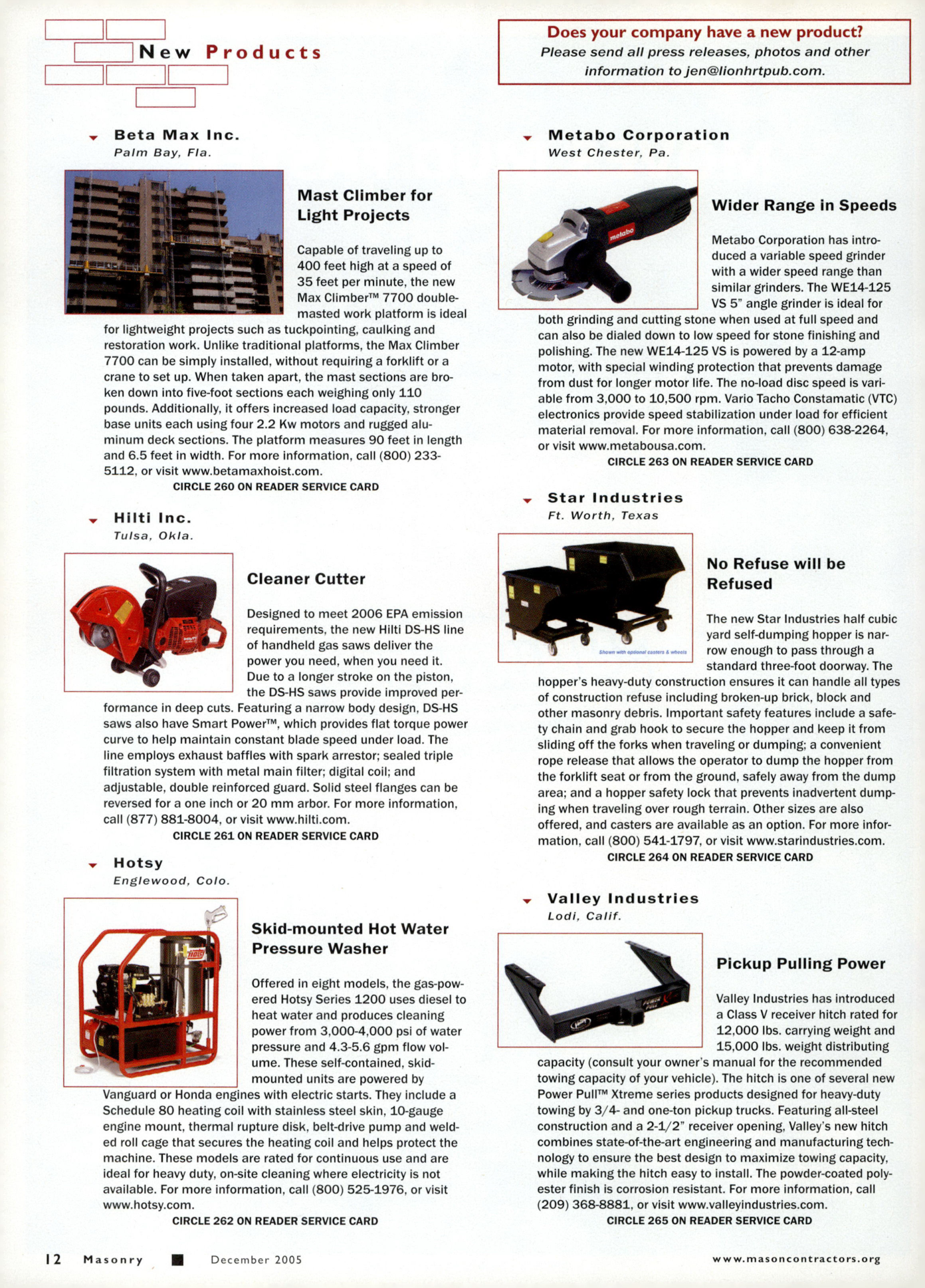Masonry Magazine December 2005 Page. 14