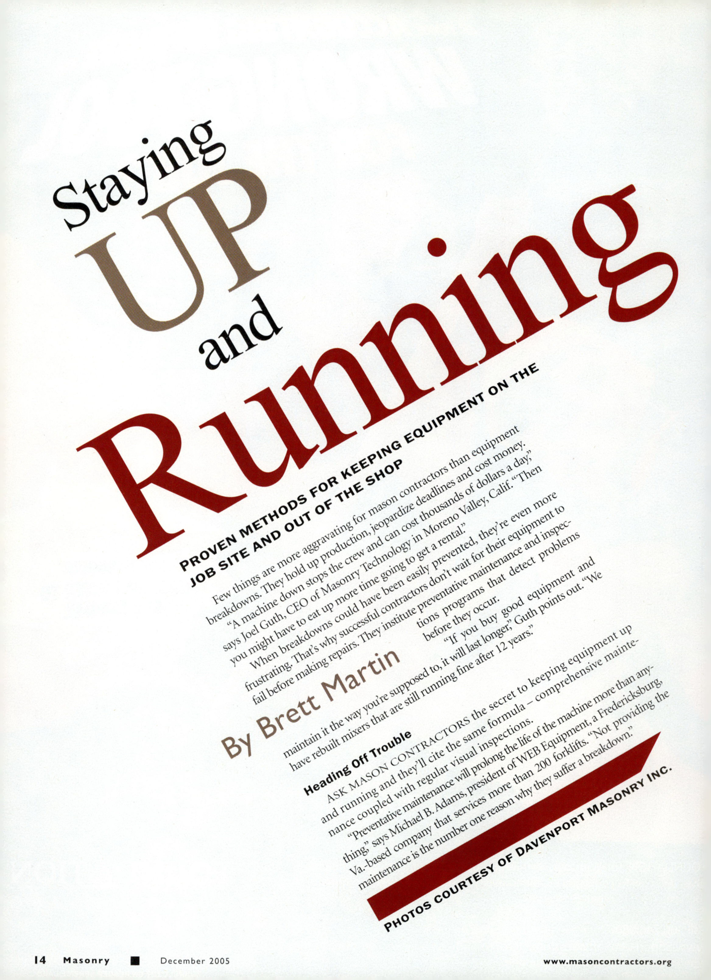 Masonry Magazine December 2005 Page. 16