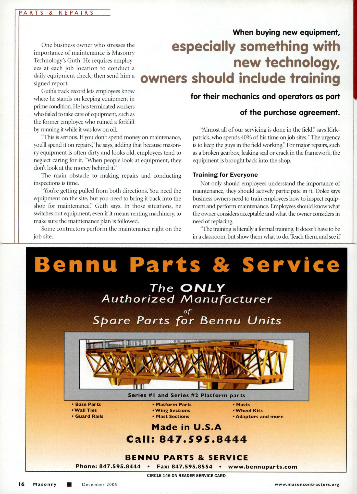 Masonry Magazine December 2005 Page. 18