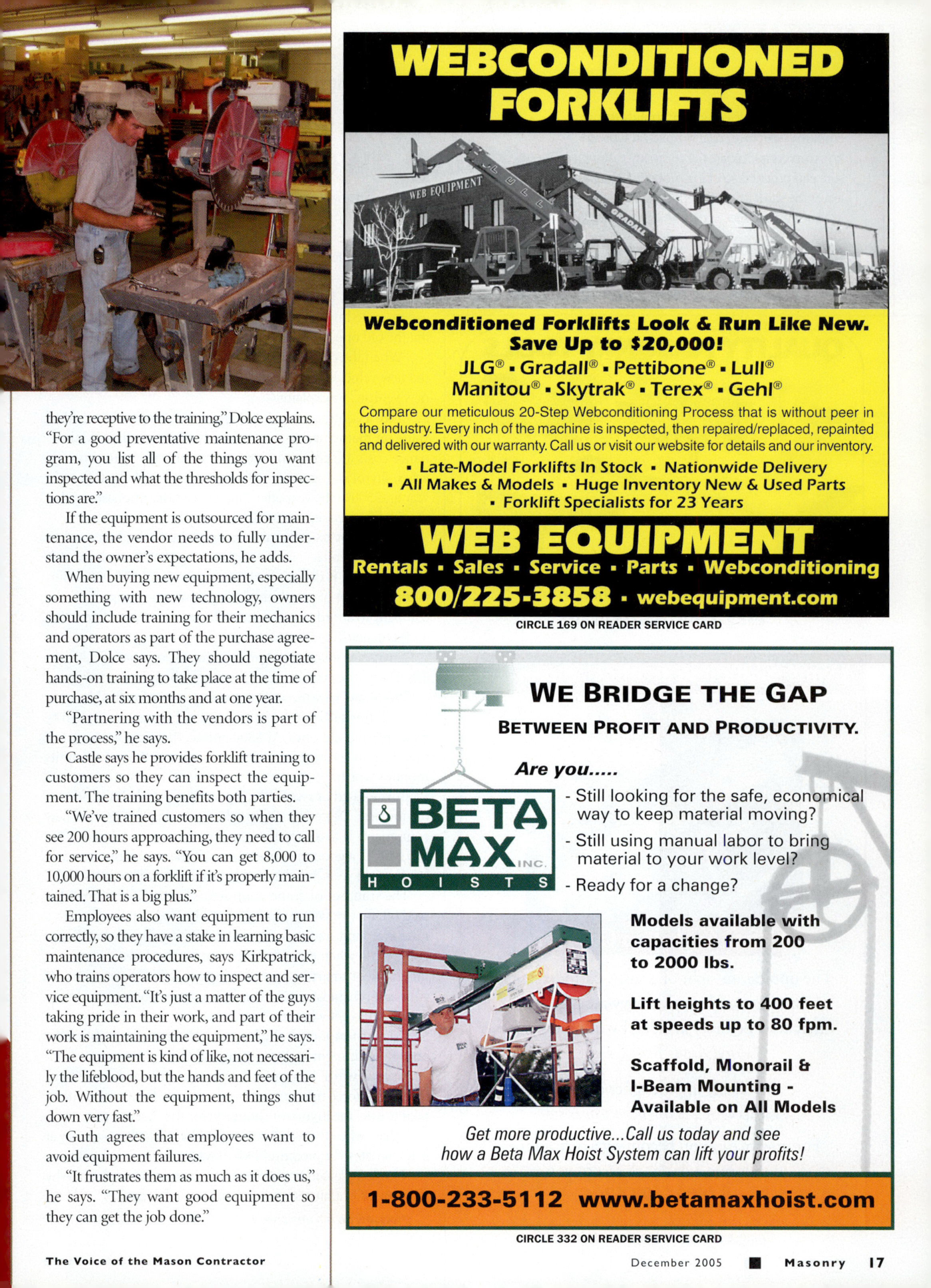 Masonry Magazine December 2005 Page. 19