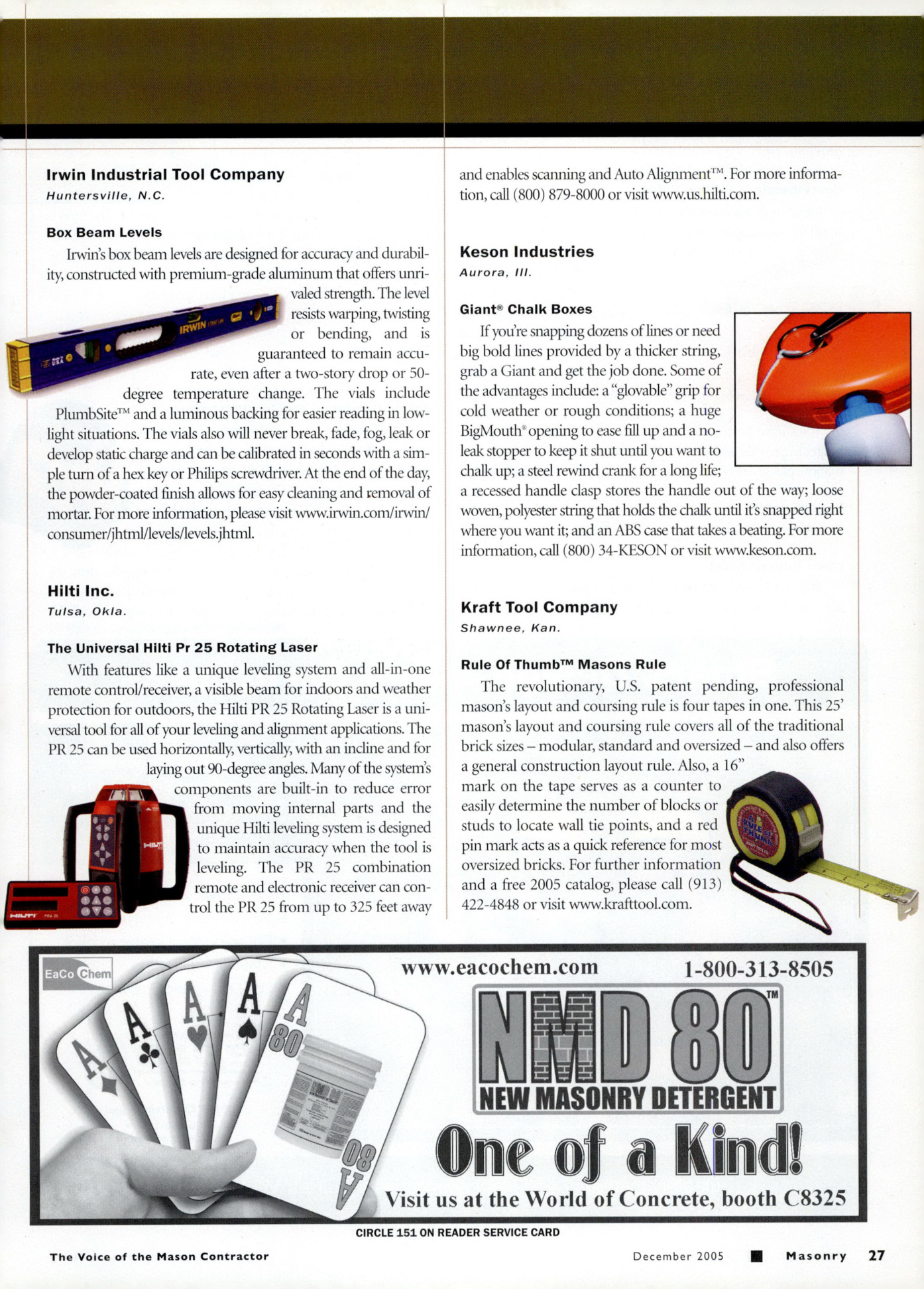 Masonry Magazine December 2005 Page. 29
