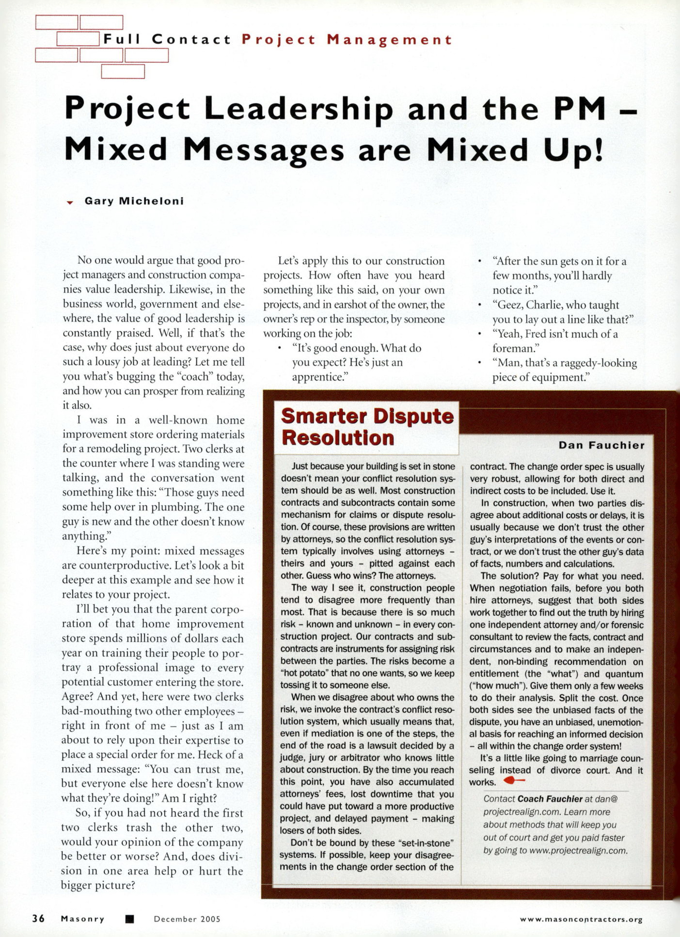 Masonry Magazine December 2005 Page. 38