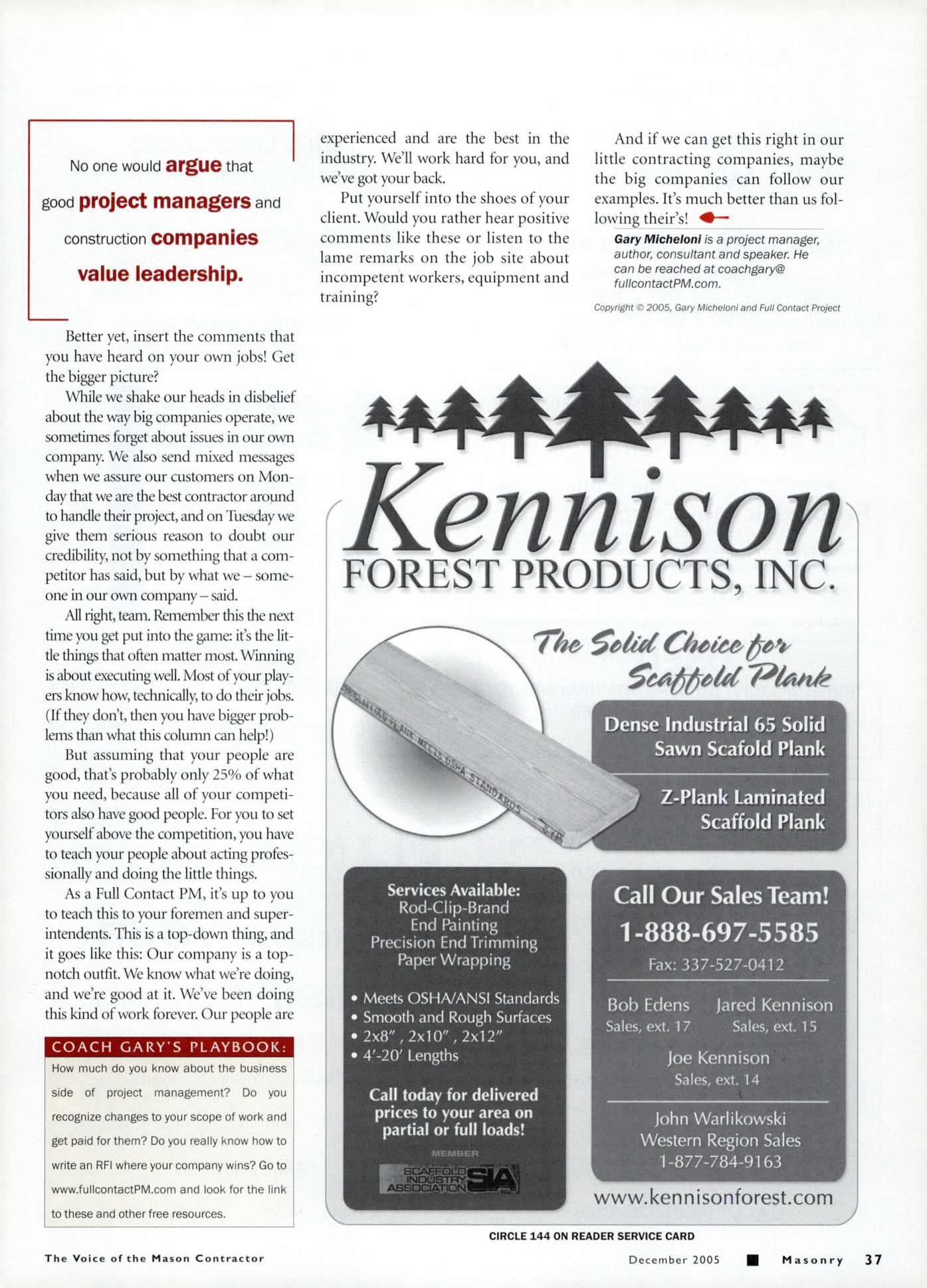 Masonry Magazine December 2005 Page. 39