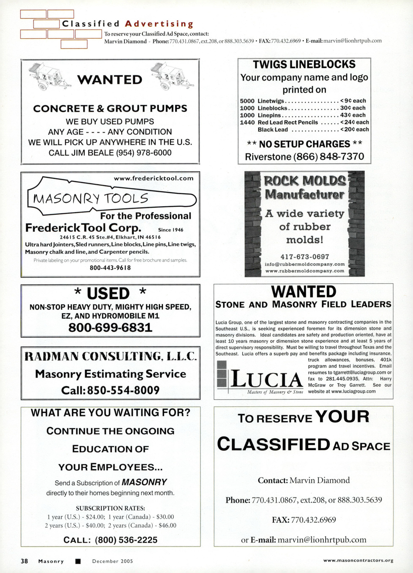 Masonry Magazine December 2005 Page. 40