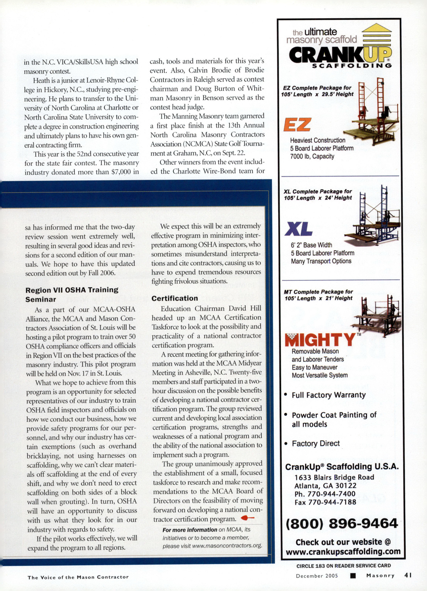 Masonry Magazine December 2005 Page. 43