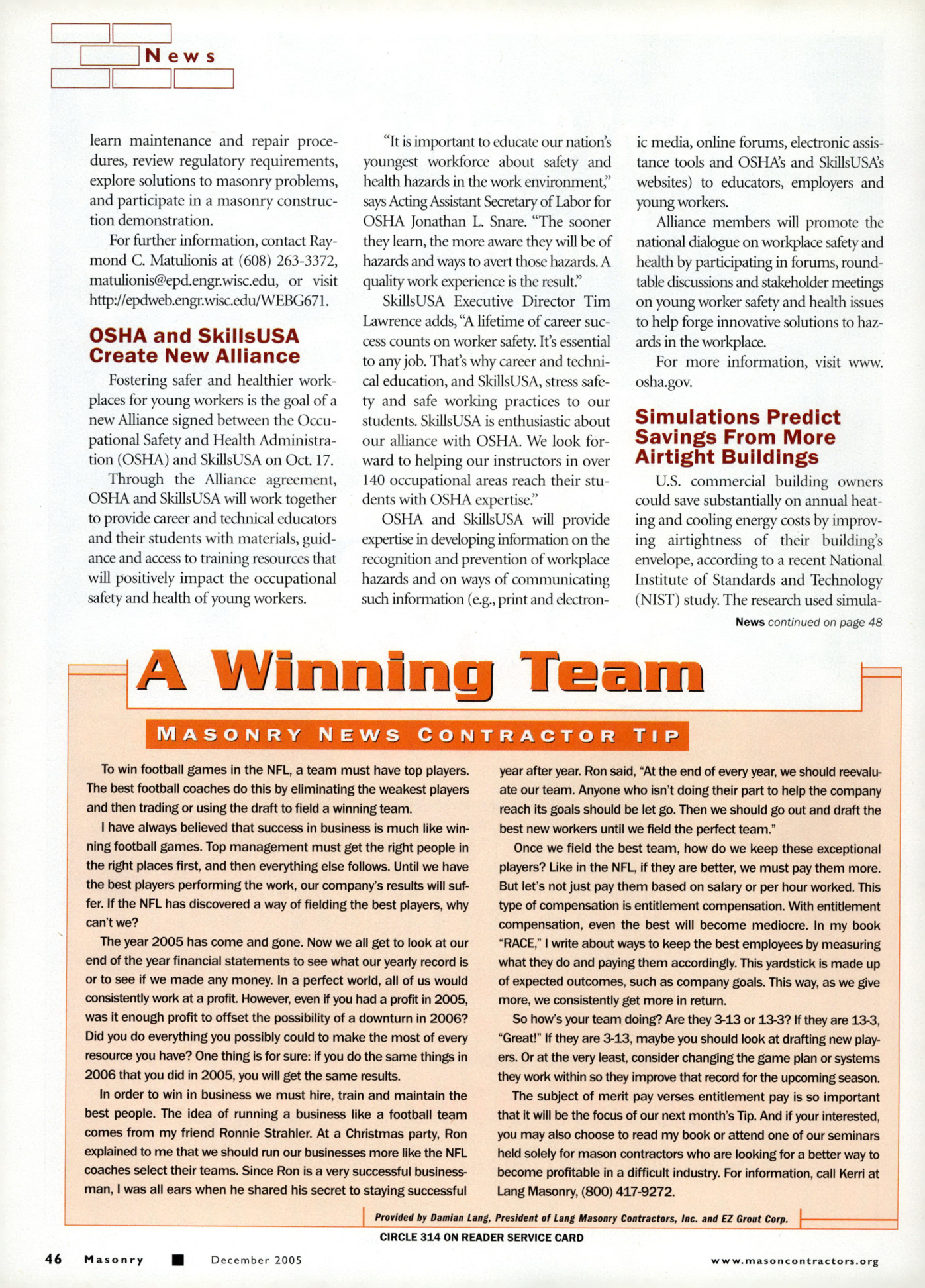 Masonry Magazine December 2005 Page. 48