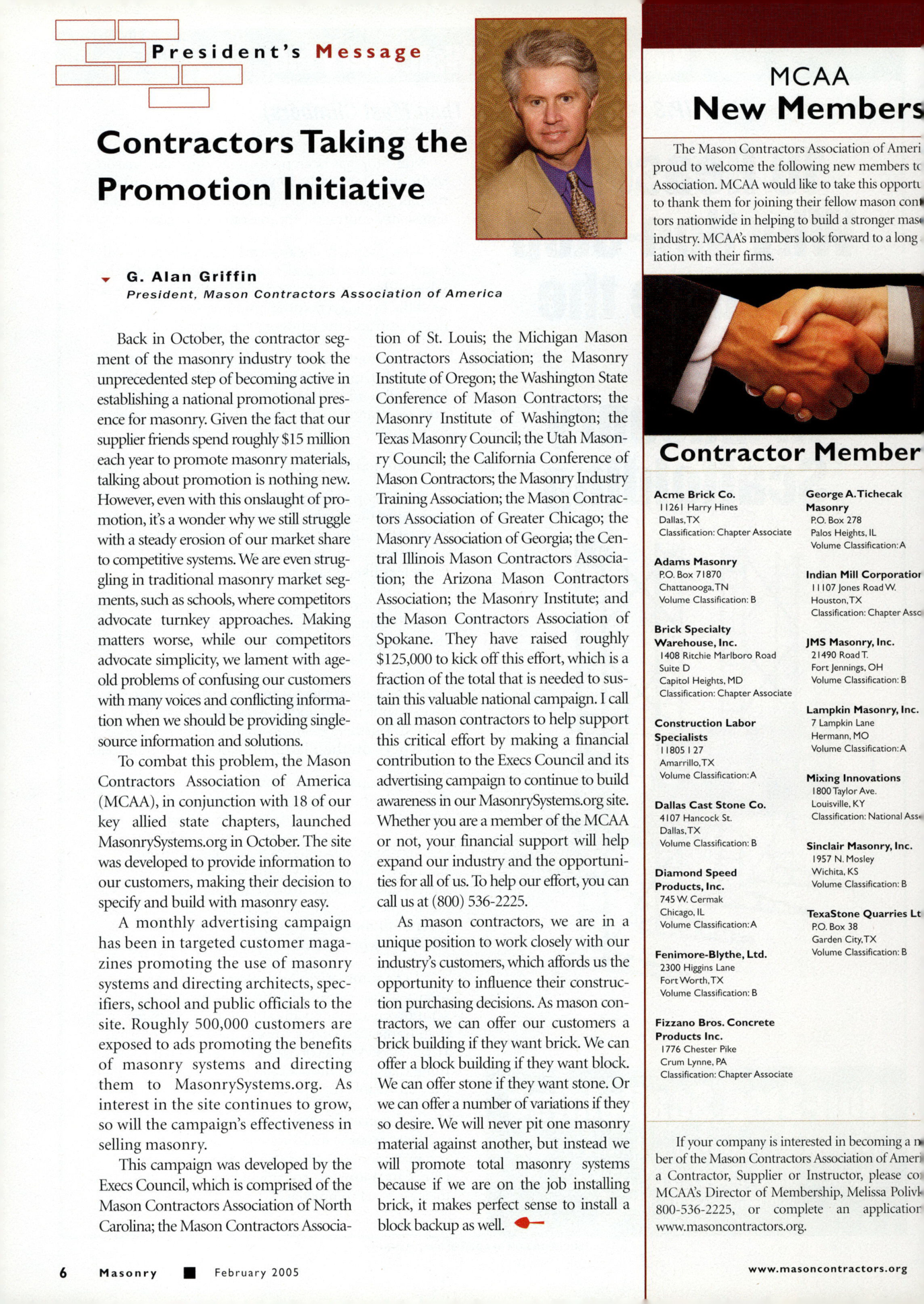 Masonry Magazine February 2005 Page. 8