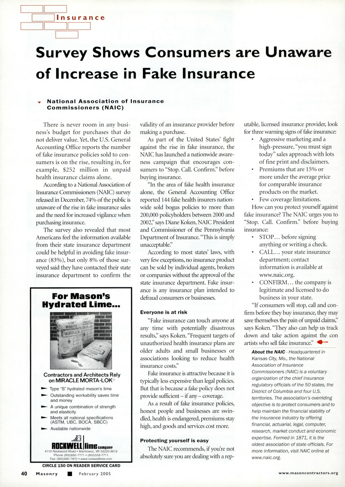 Masonry Magazine February 2005 Page. 42