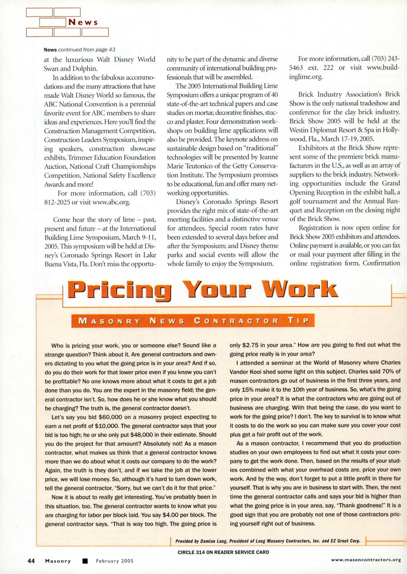 Masonry Magazine February 2005 Page. 46