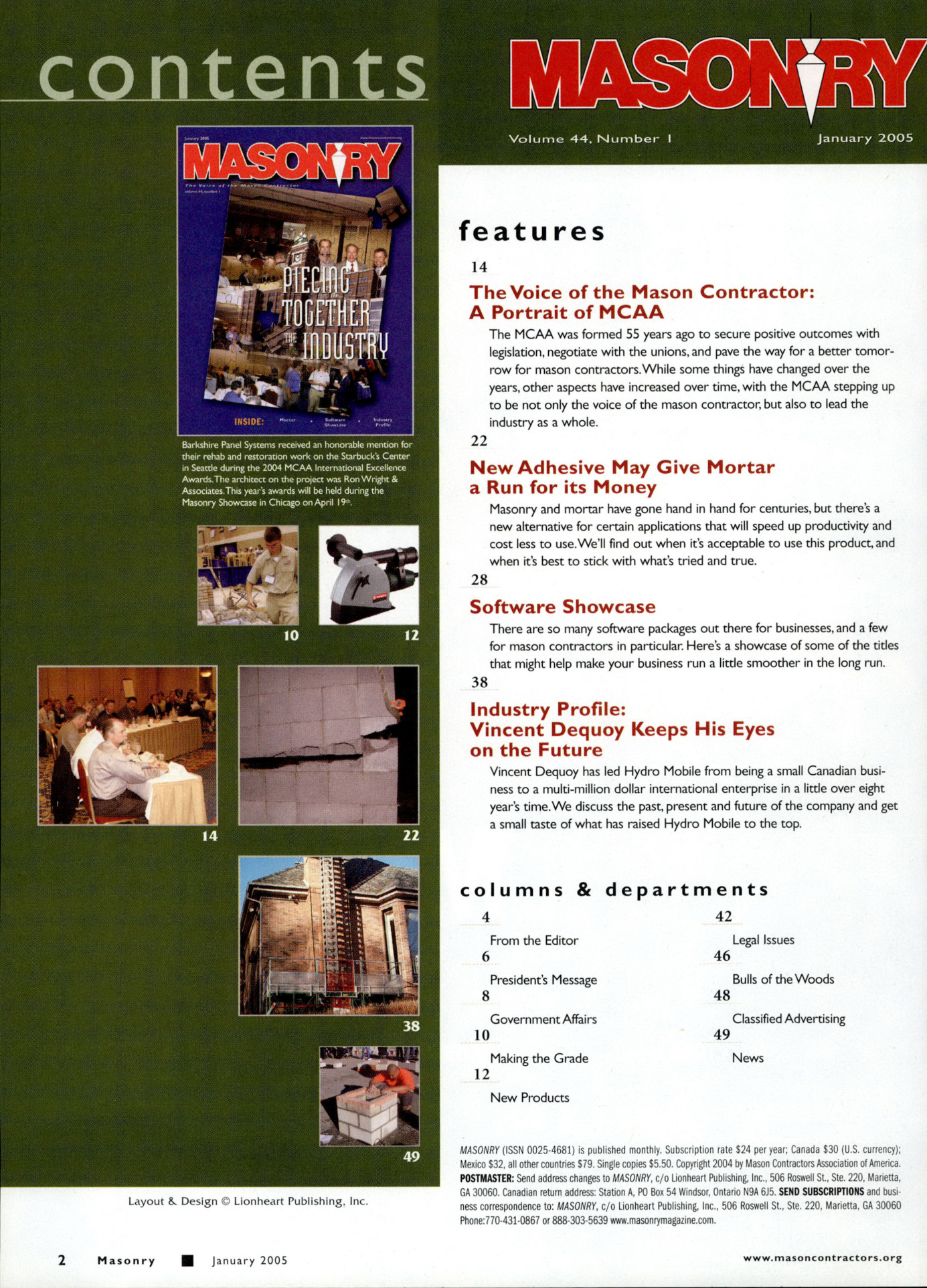 Masonry Magazine January 2005 Page. 4