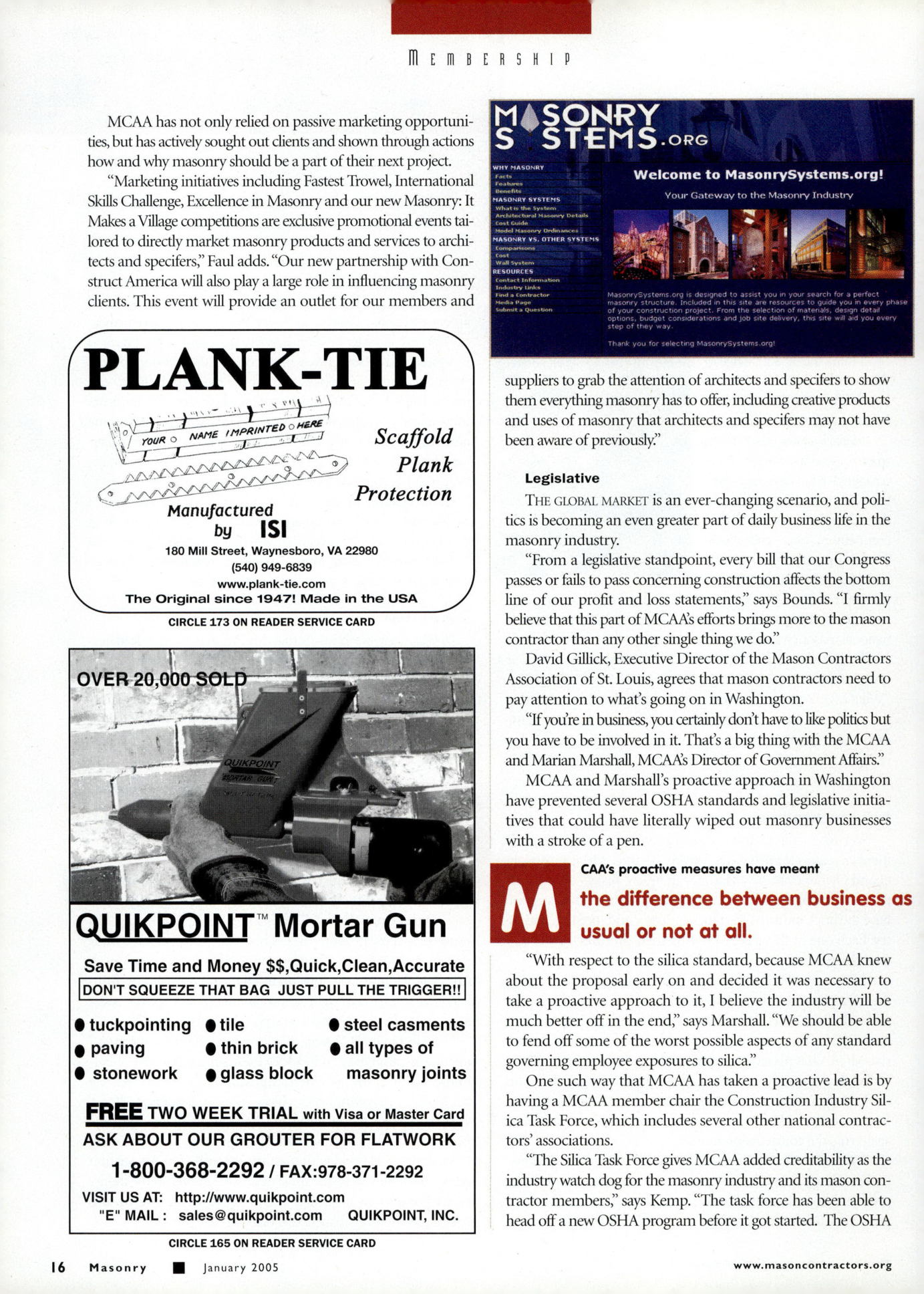 Masonry Magazine January 2005 Page. 18