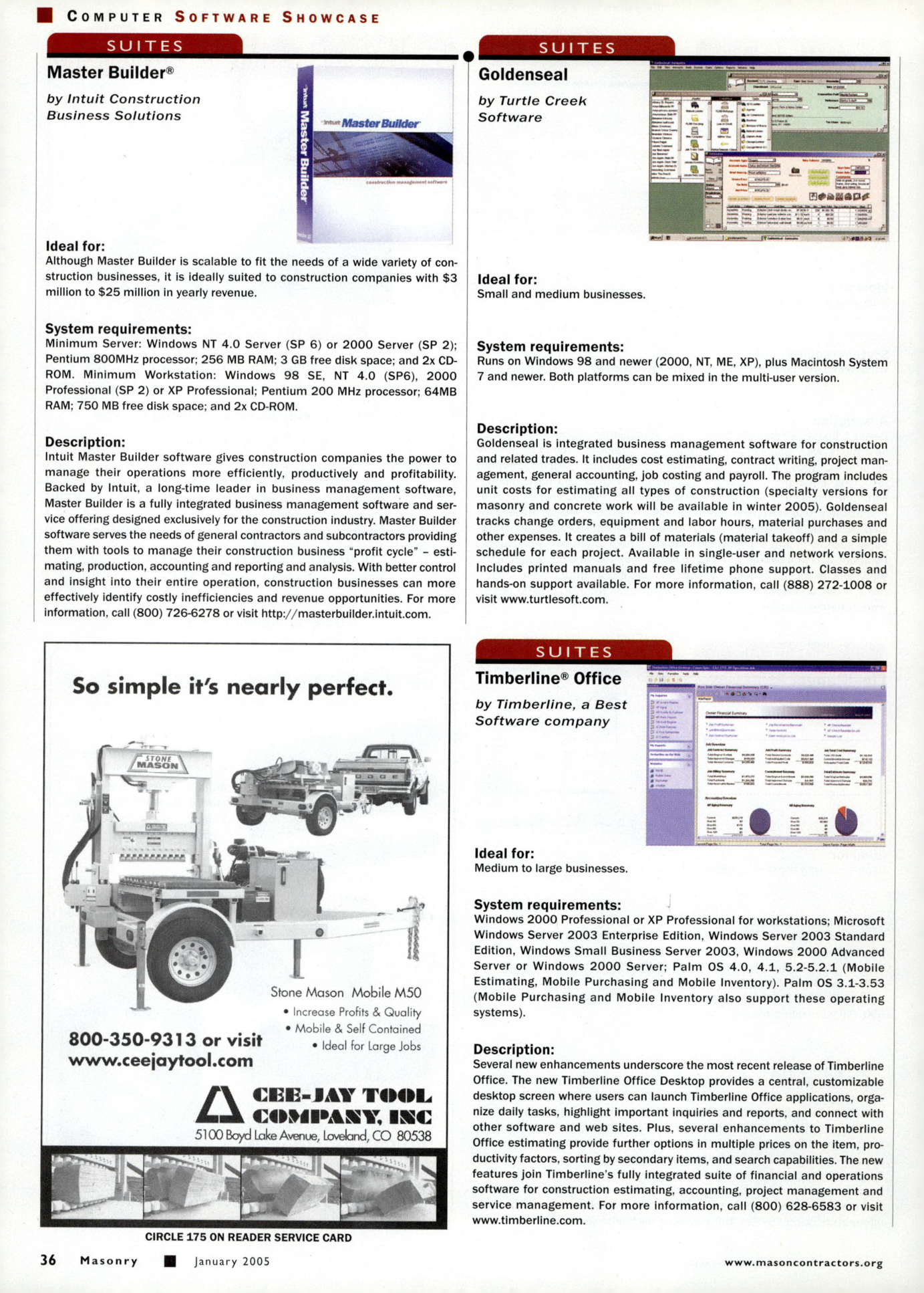 Masonry Magazine January 2005 Page. 38
