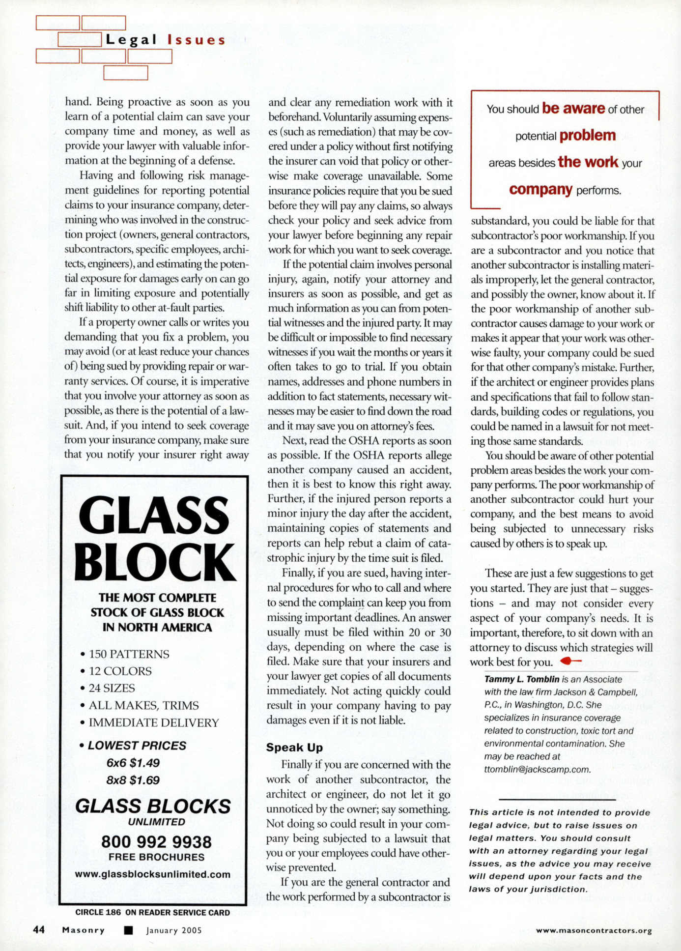 Masonry Magazine January 2005 Page. 46