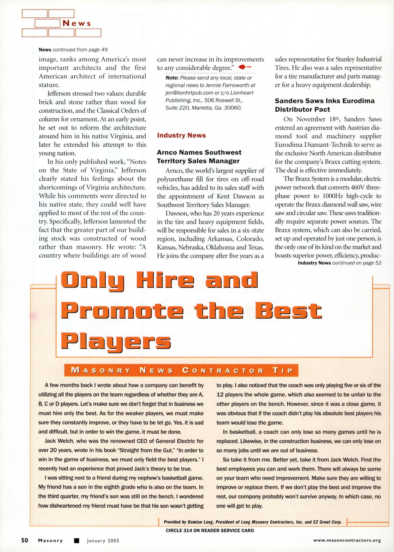 Masonry Magazine January 2005 Page. 52