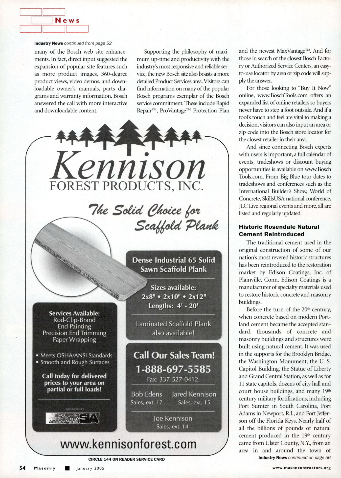 Masonry Magazine January 2005 Page. 56