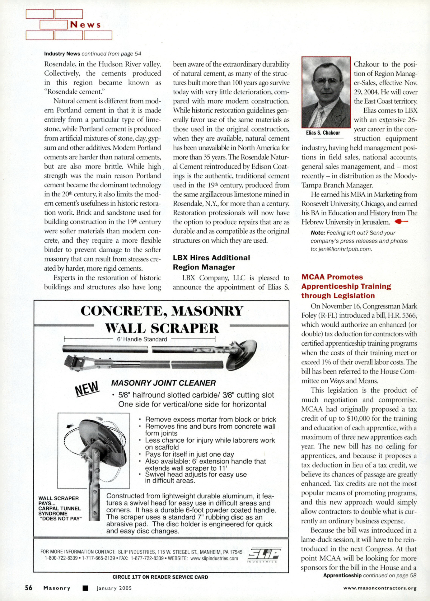 Masonry Magazine January 2005 Page. 58