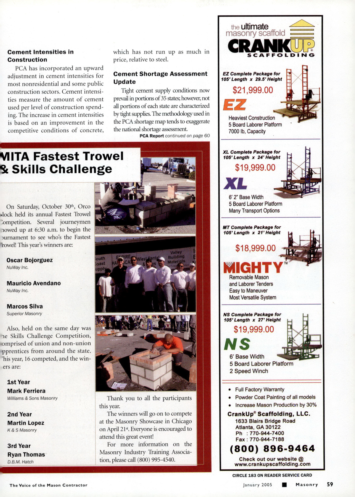 Masonry Magazine January 2005 Page. 61