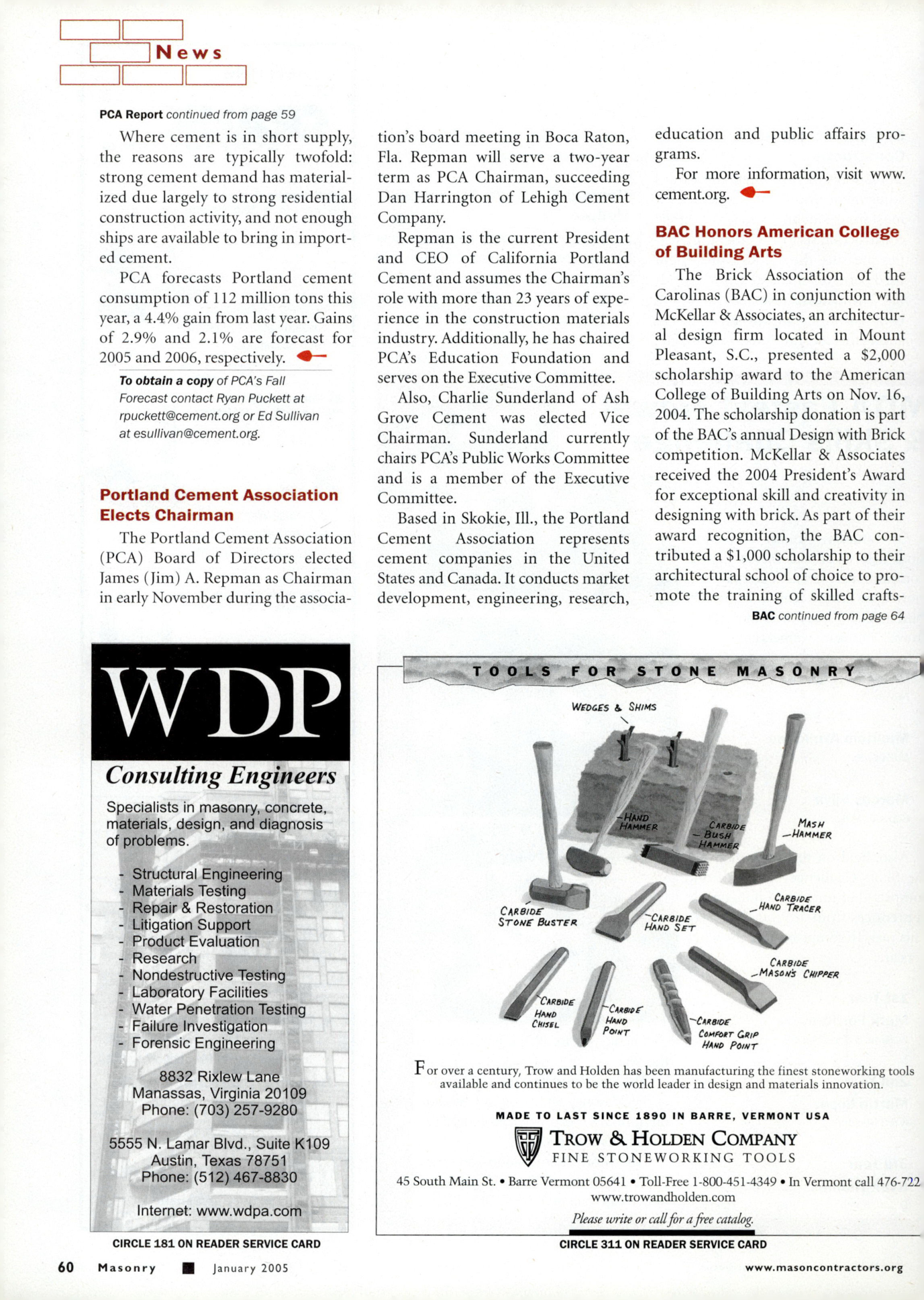 Masonry Magazine January 2005 Page. 62