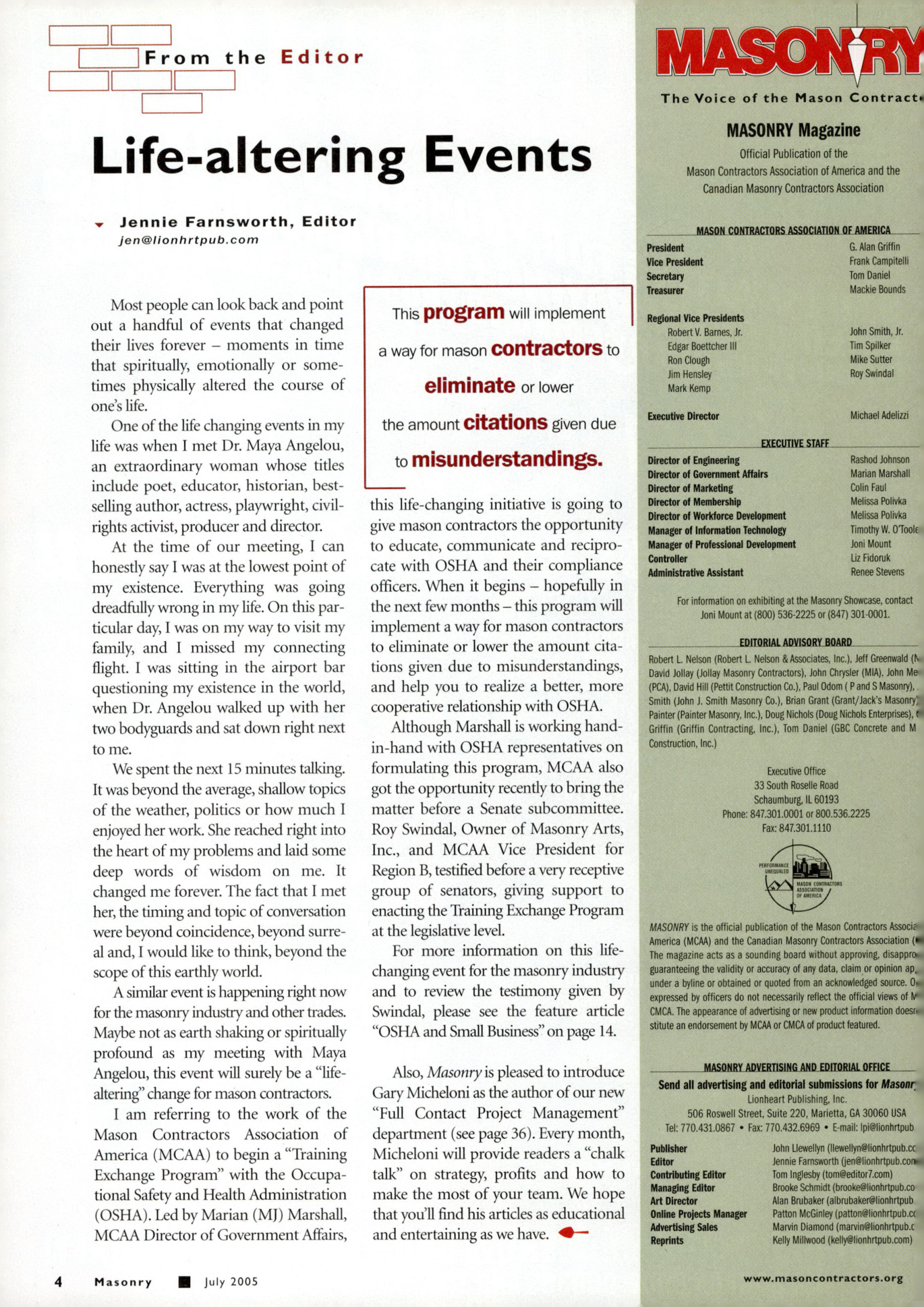 Masonry Magazine July 2005 Page. 6