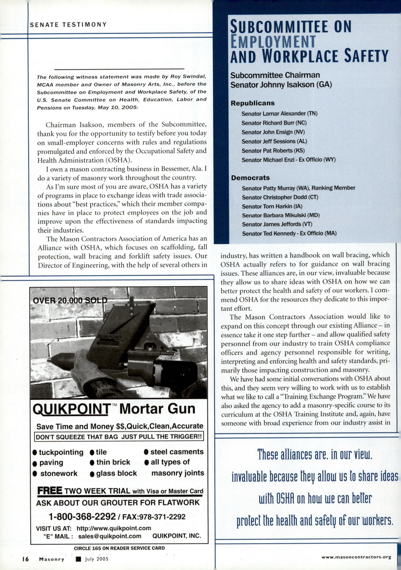 Masonry Magazine July 2005 Page. 18