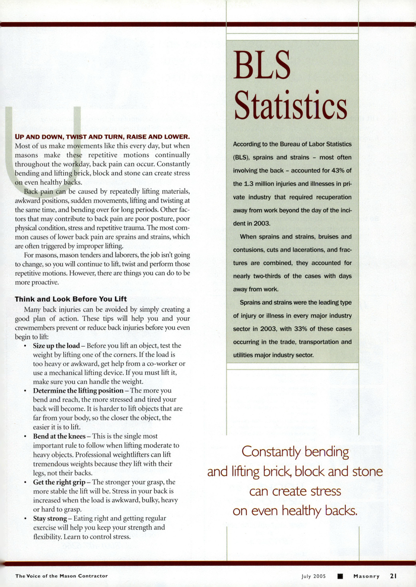 Masonry Magazine July 2005 Page. 23