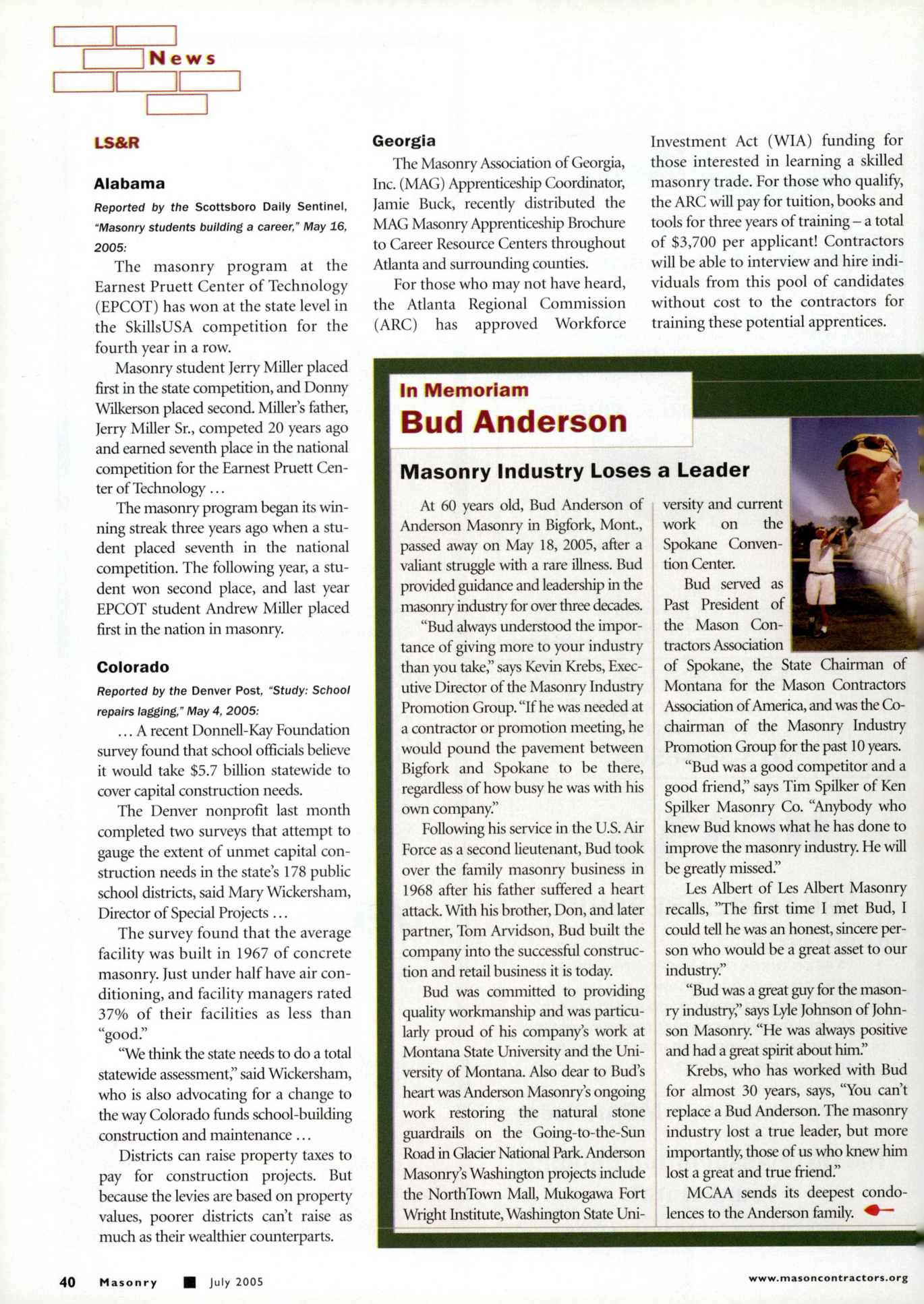 Masonry Magazine July 2005 Page. 42