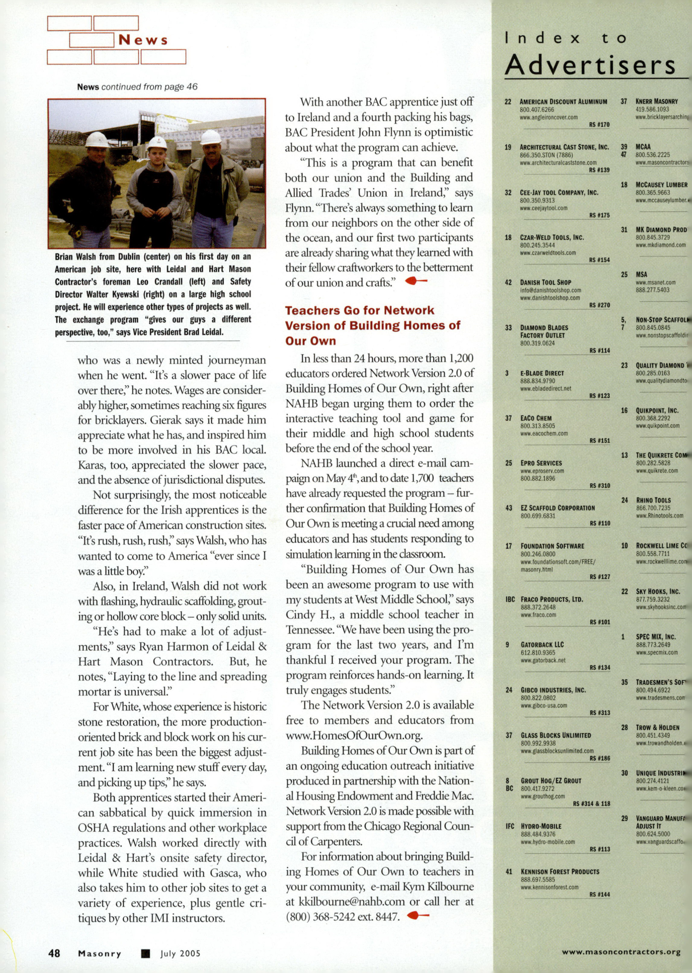 Masonry Magazine July 2005 Page. 50