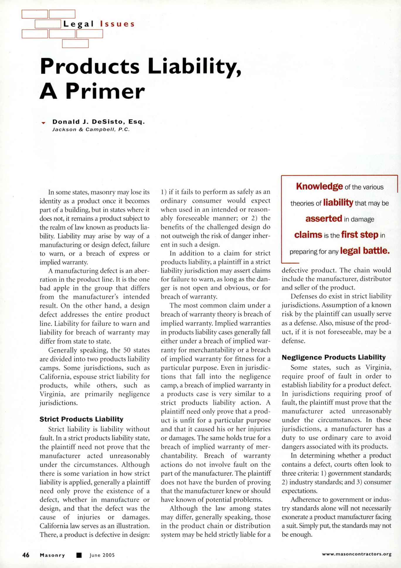 Masonry Magazine June 2005 Page. 52