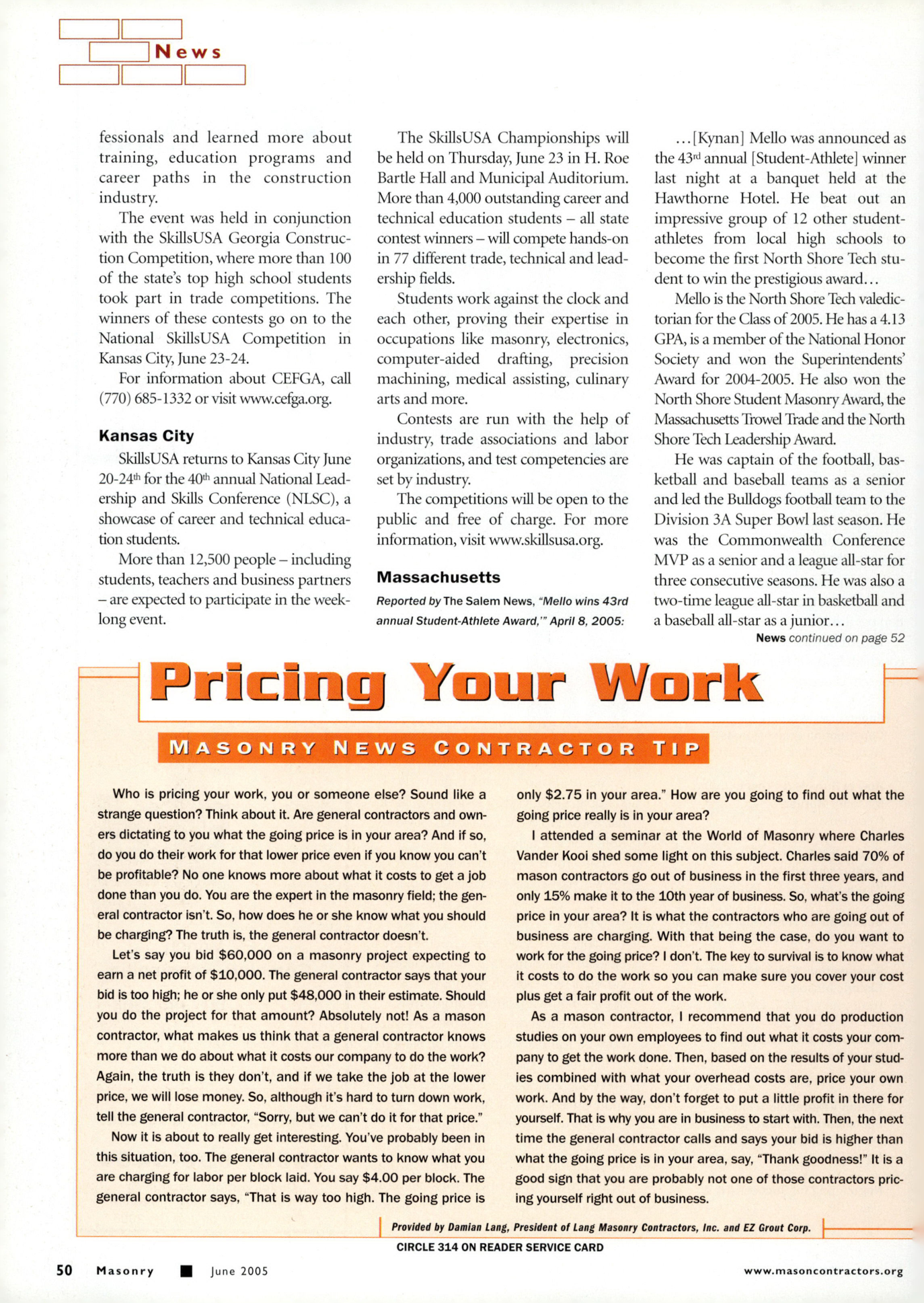 Masonry Magazine June 2005 Page. 56