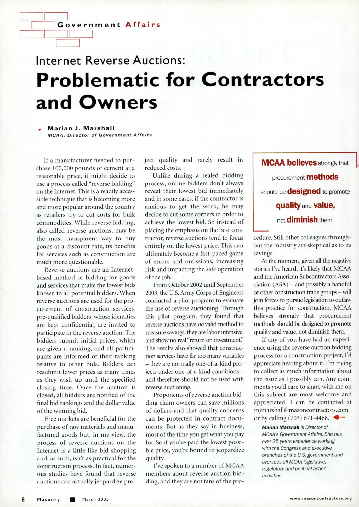 Masonry Magazine March 2005 Page. 10