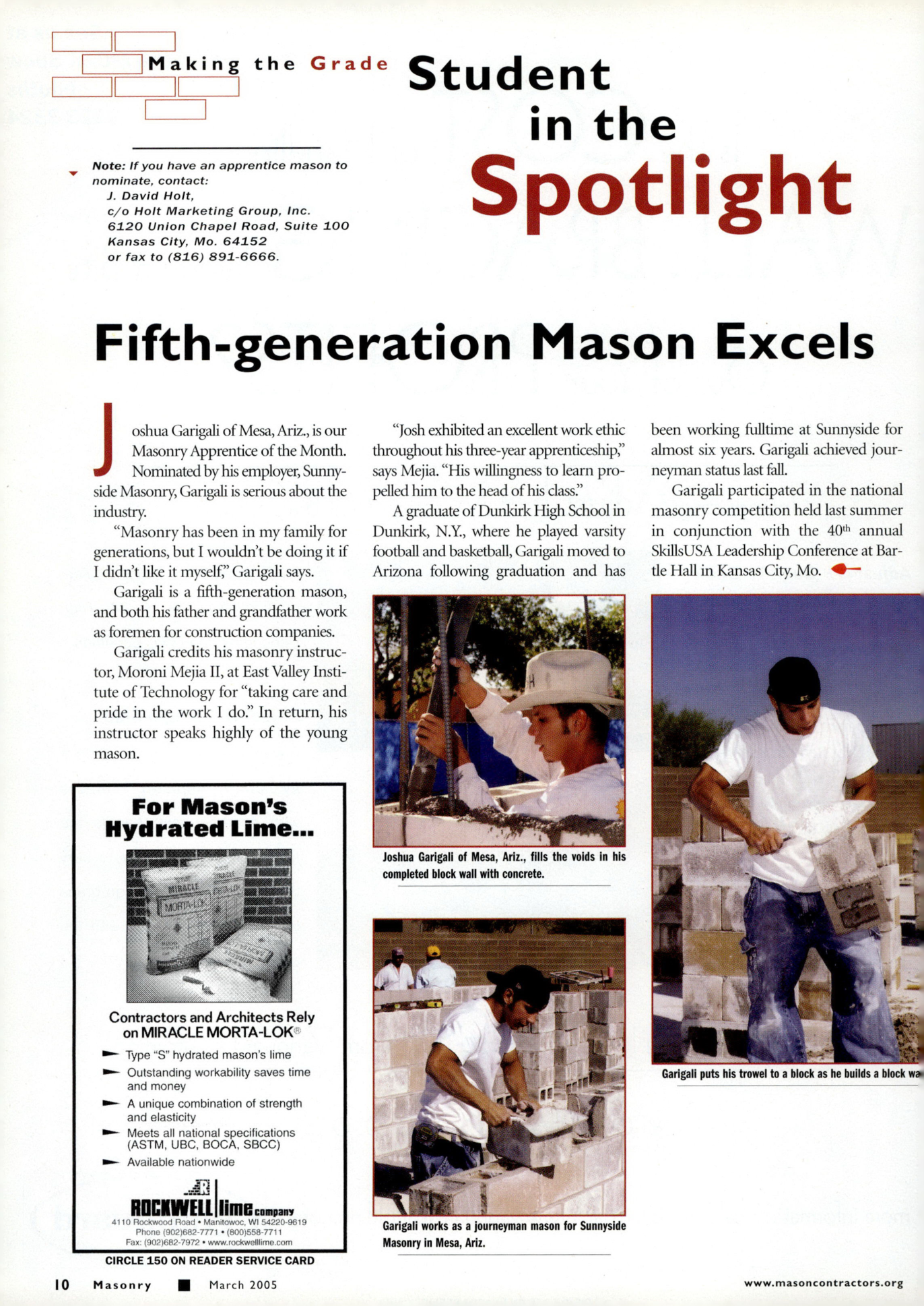 Masonry Magazine March 2005 Page. 12