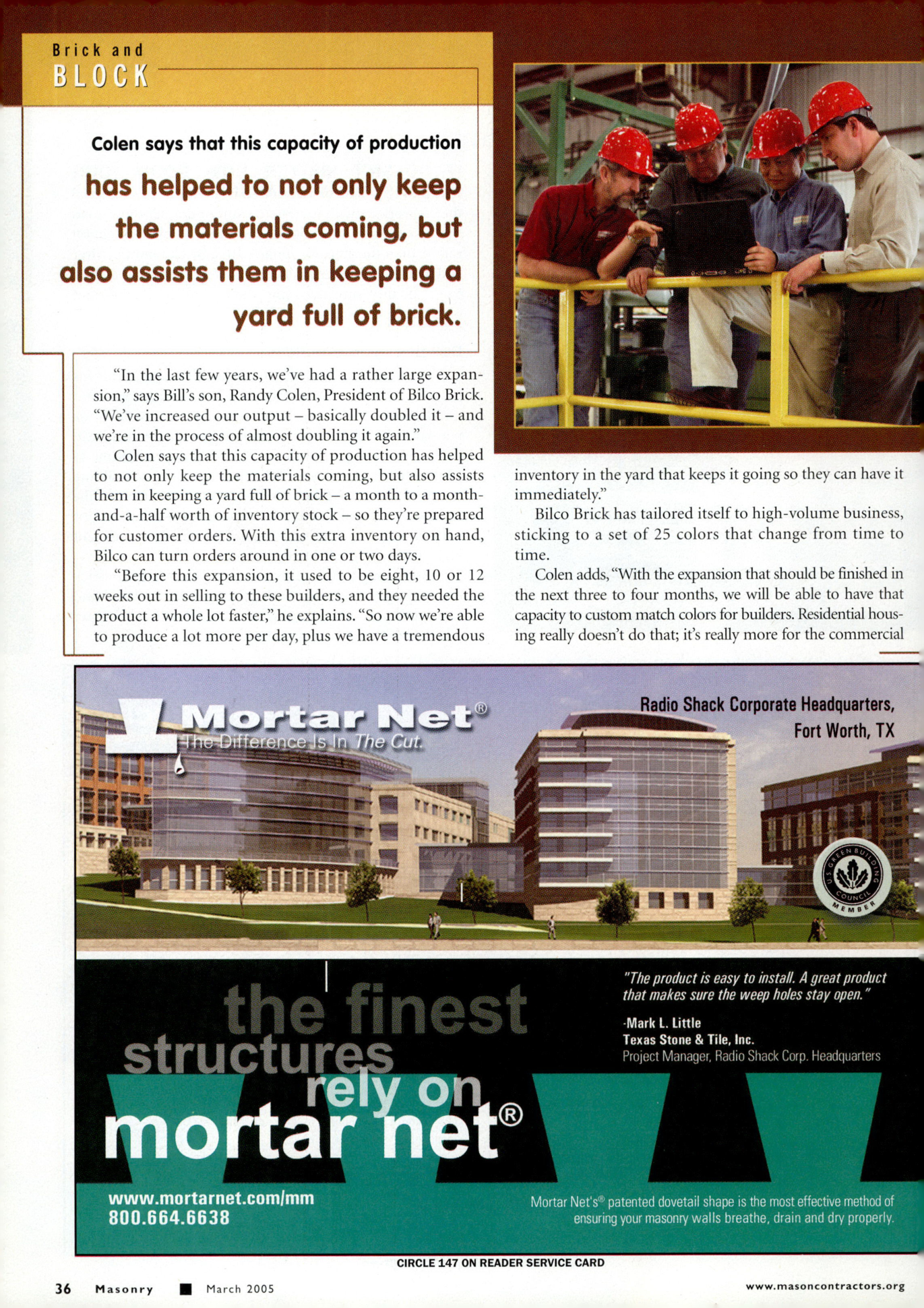 Masonry Magazine March 2005 Page. 38