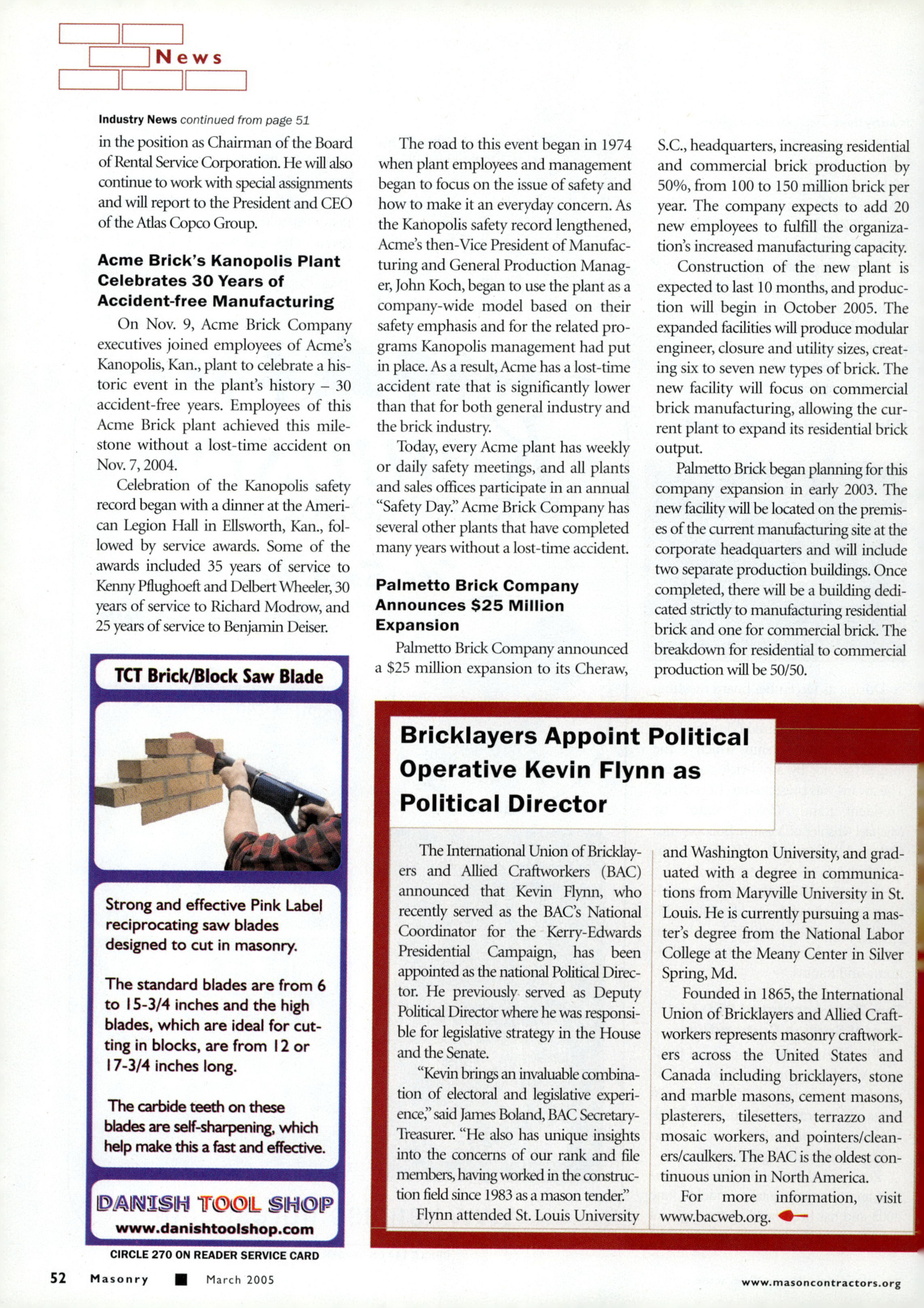 Masonry Magazine March 2005 Page. 54