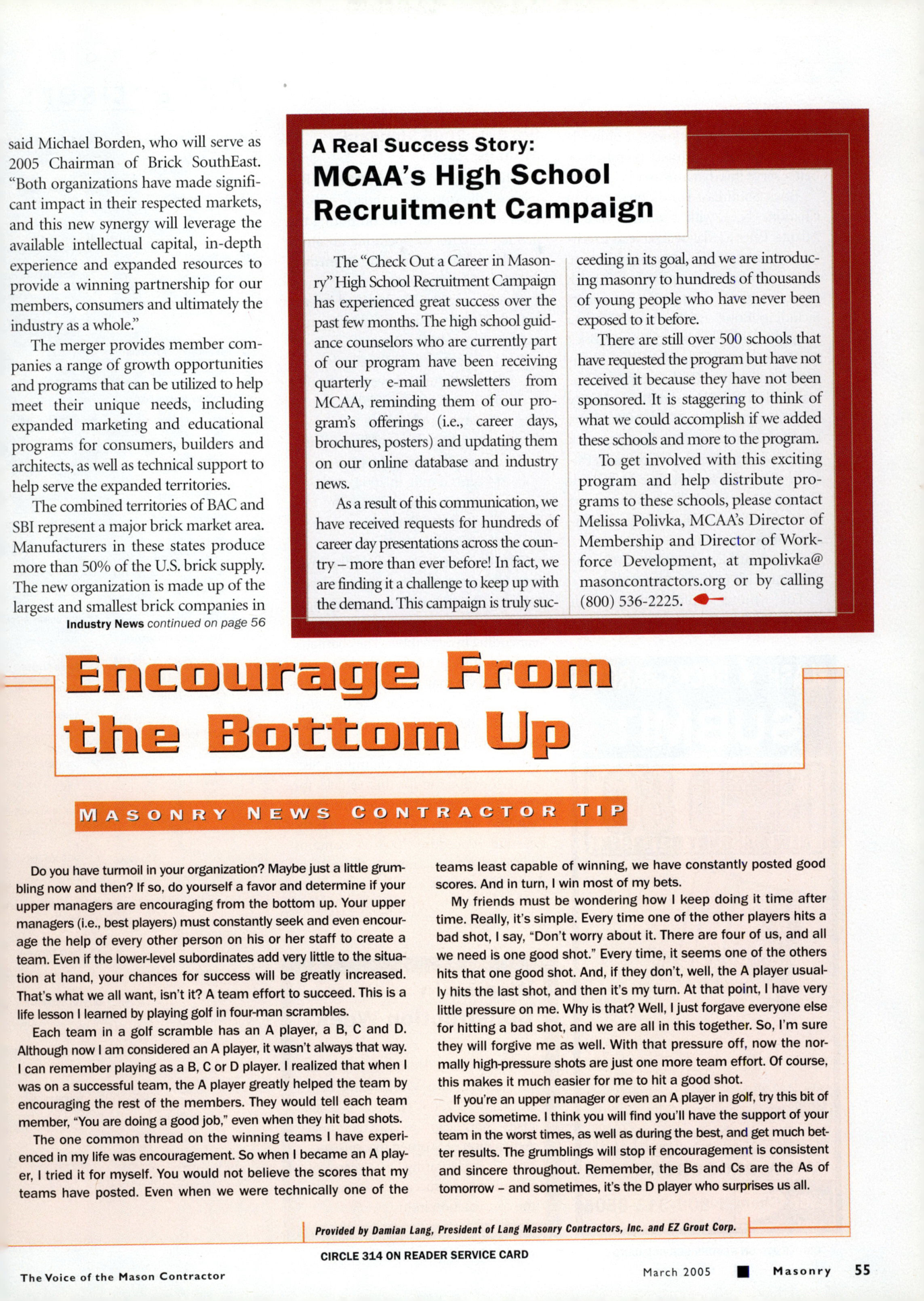 Masonry Magazine March 2005 Page. 57