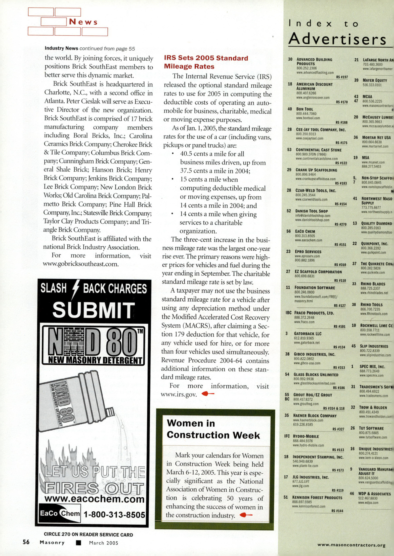 Masonry Magazine March 2005 Page. 58