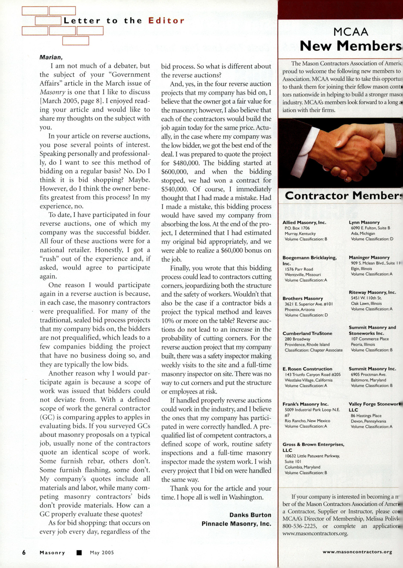 Masonry Magazine May 2005 Page. 8
