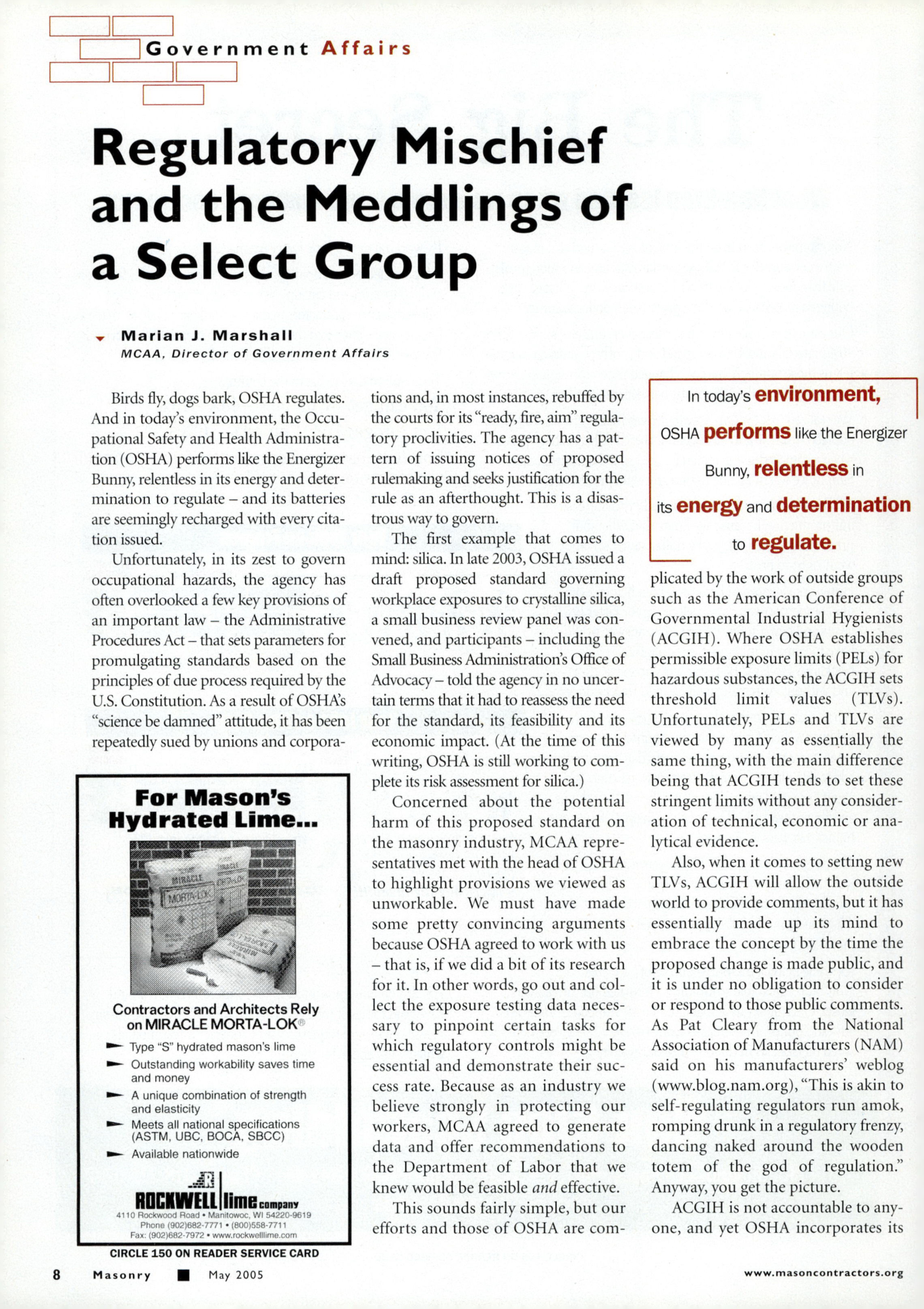 Masonry Magazine May 2005 Page. 10