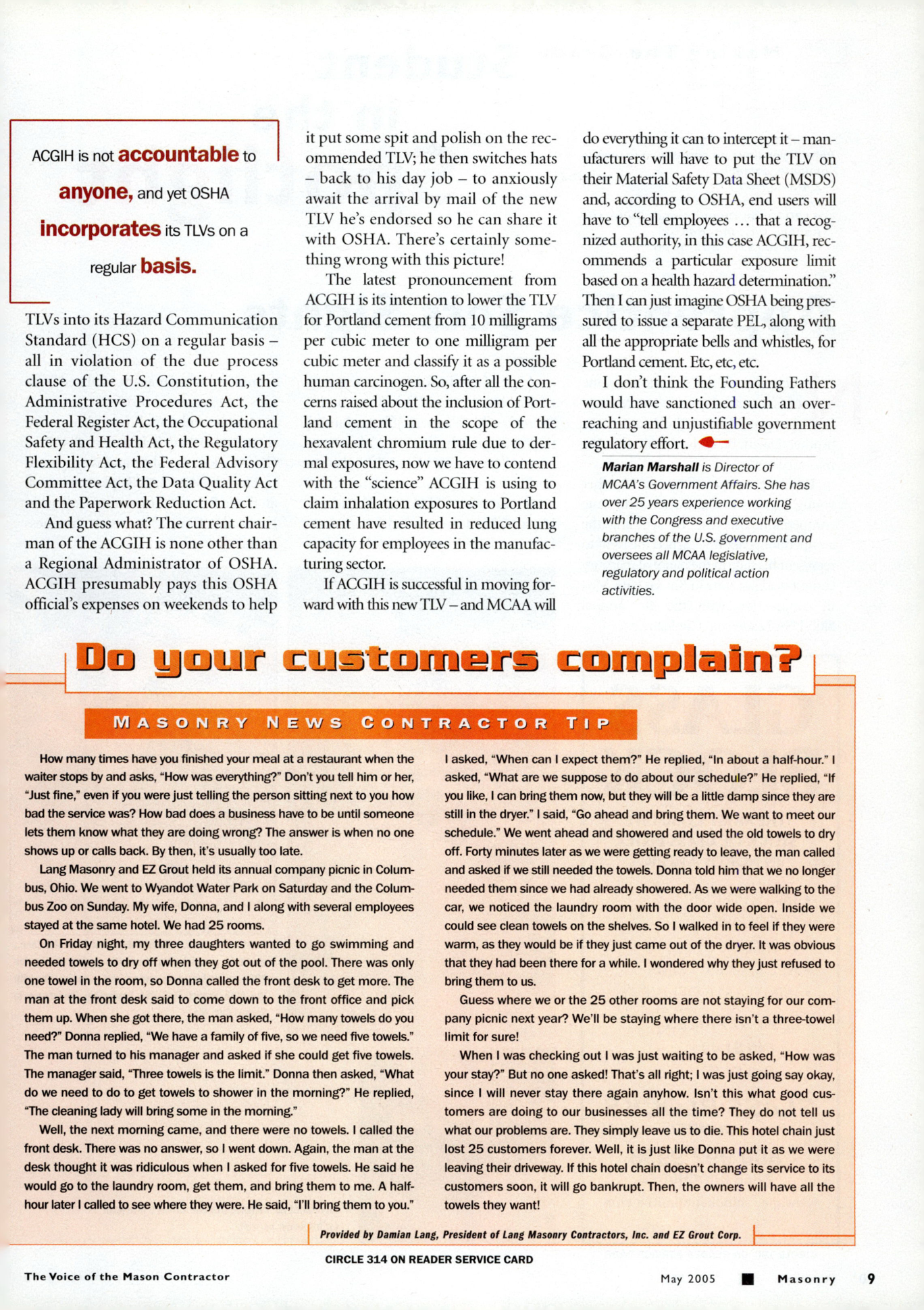 Masonry Magazine May 2005 Page. 11