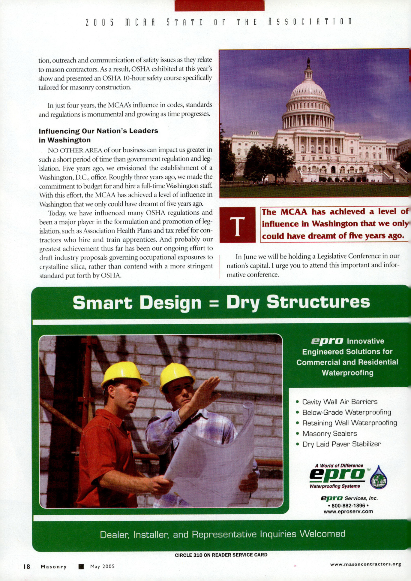 Masonry Magazine May 2005 Page. 20