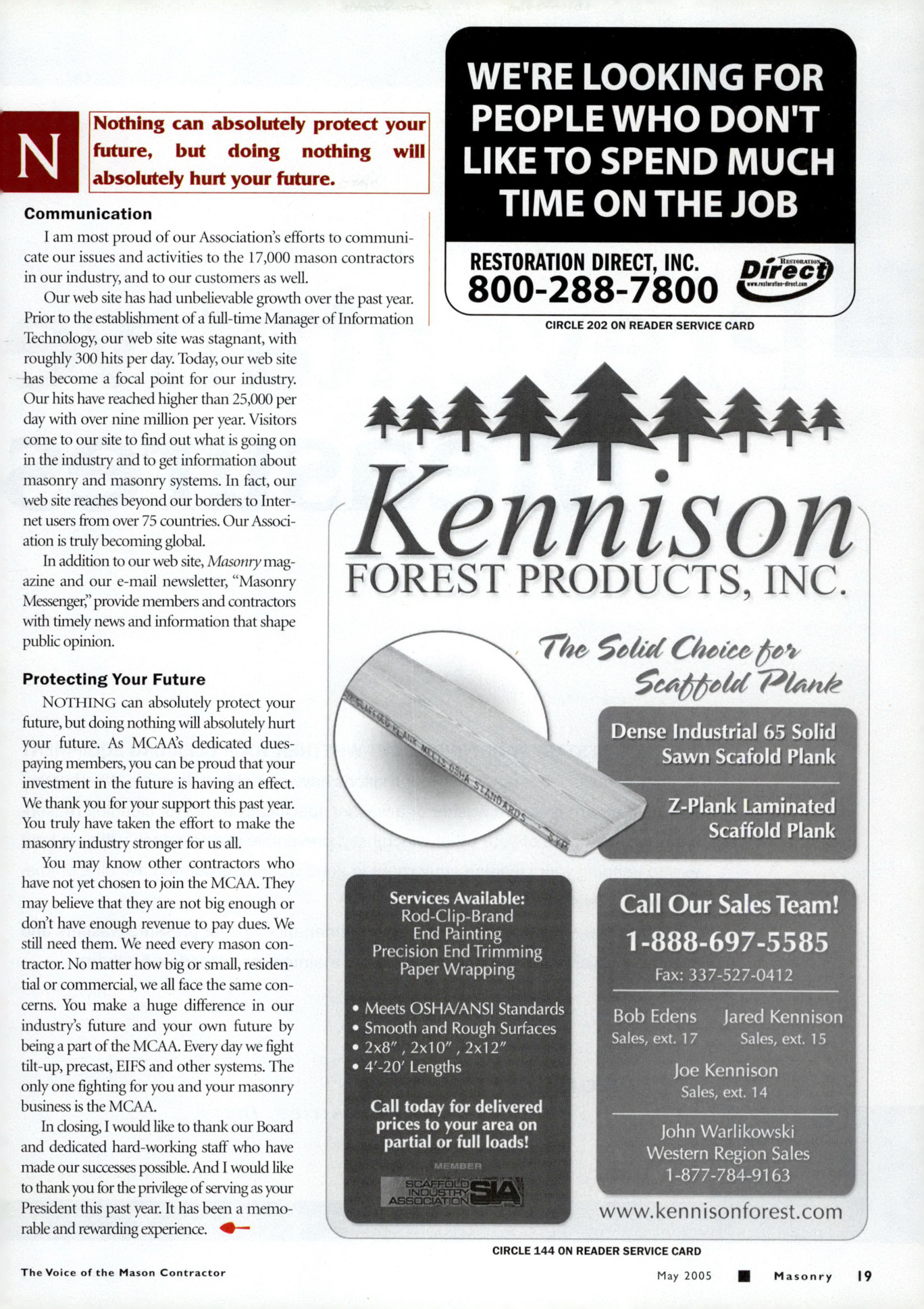 Masonry Magazine May 2005 Page. 21