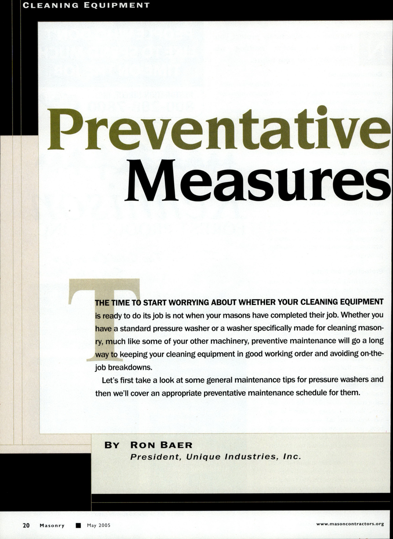 Masonry Magazine May 2005 Page. 22