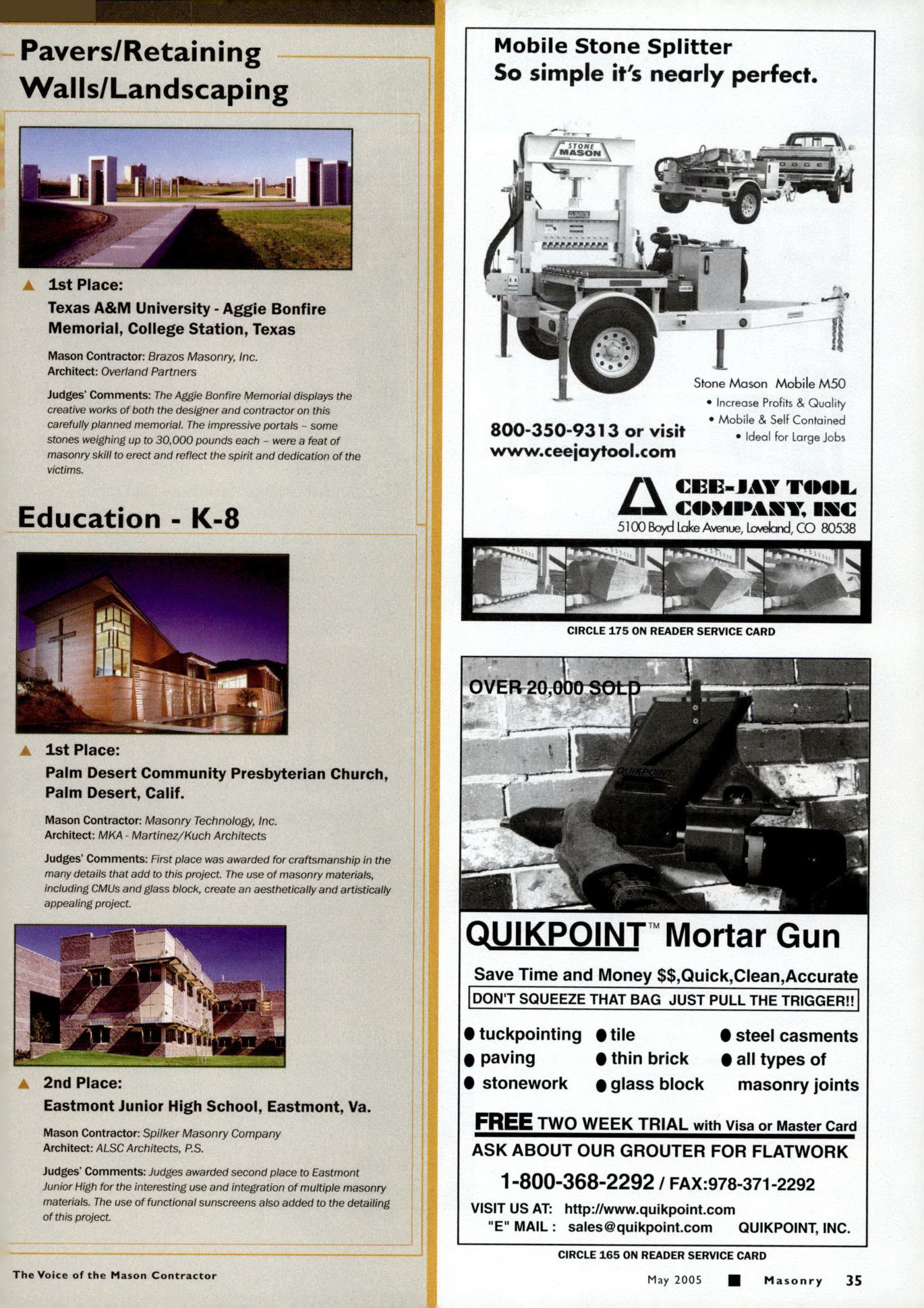 Masonry Magazine May 2005 Page. 37