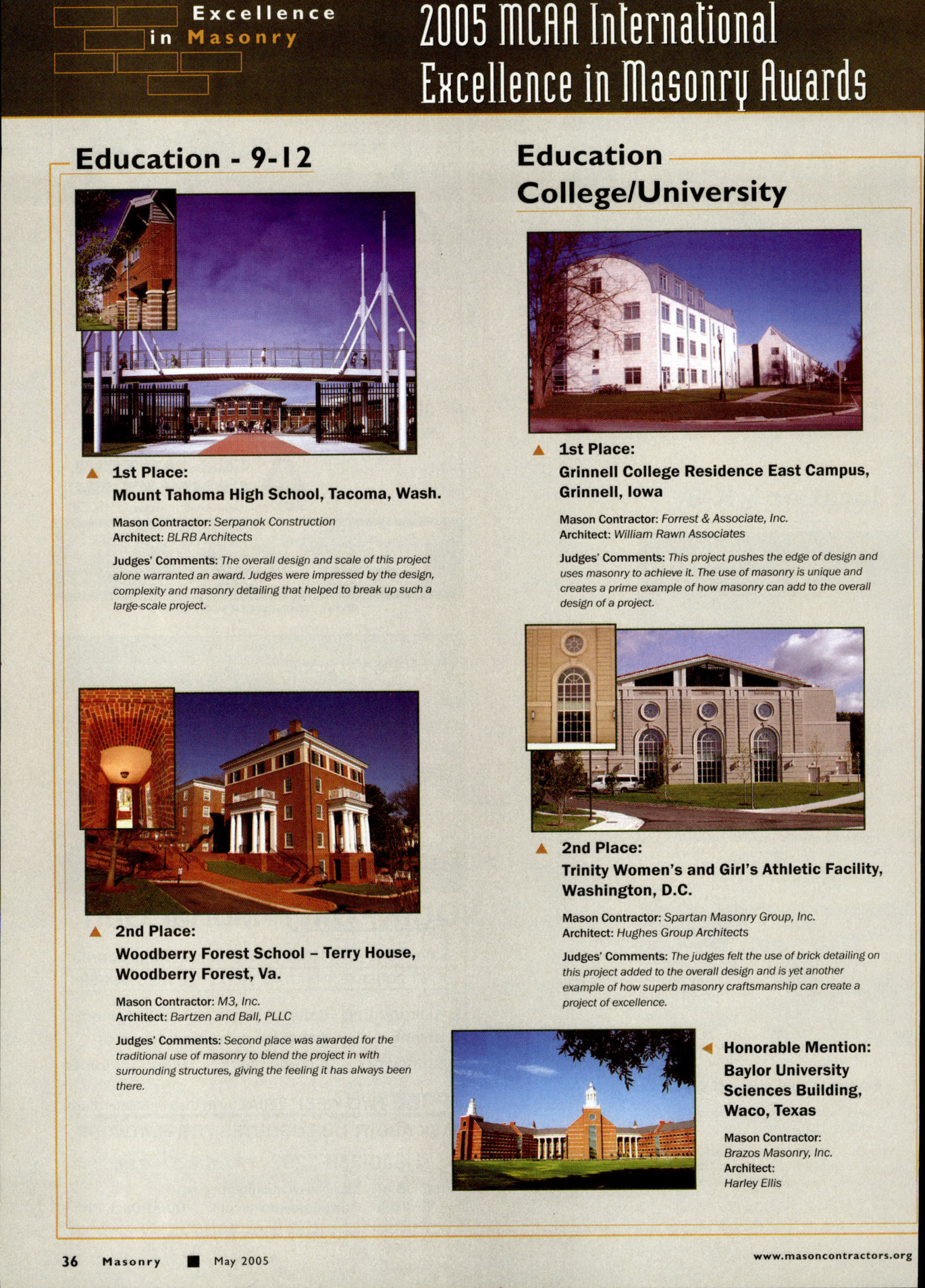 Masonry Magazine May 2005 Page. 38