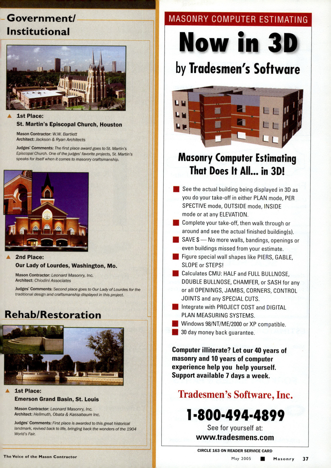Masonry Magazine May 2005 Page. 39
