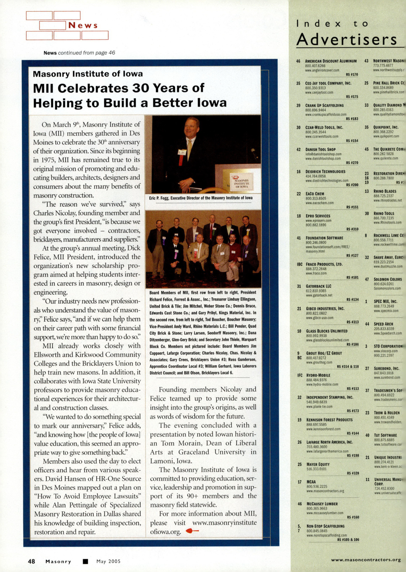 Masonry Magazine May 2005 Page. 50