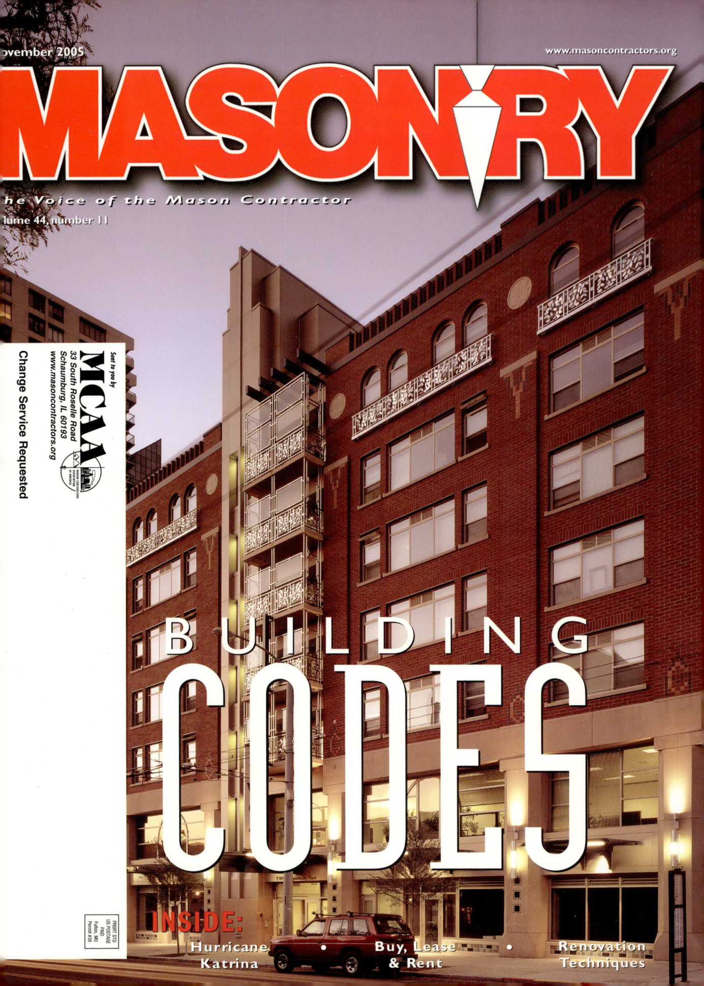 Masonry Magazine November 2005 Page. 1